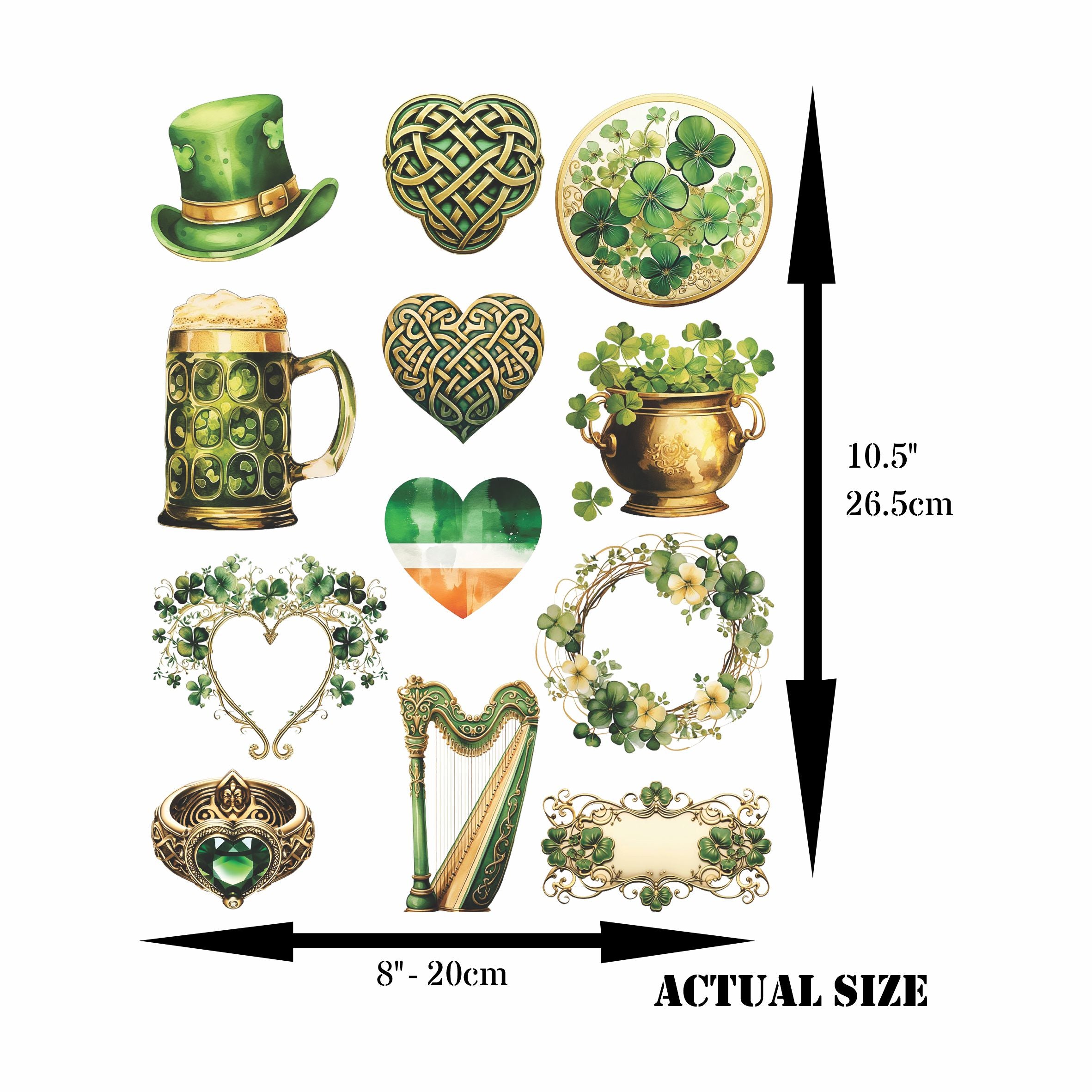 St Patricks Collection Rice Paper, 8 x 10.5 inch - for Decoupage Furniture Craft