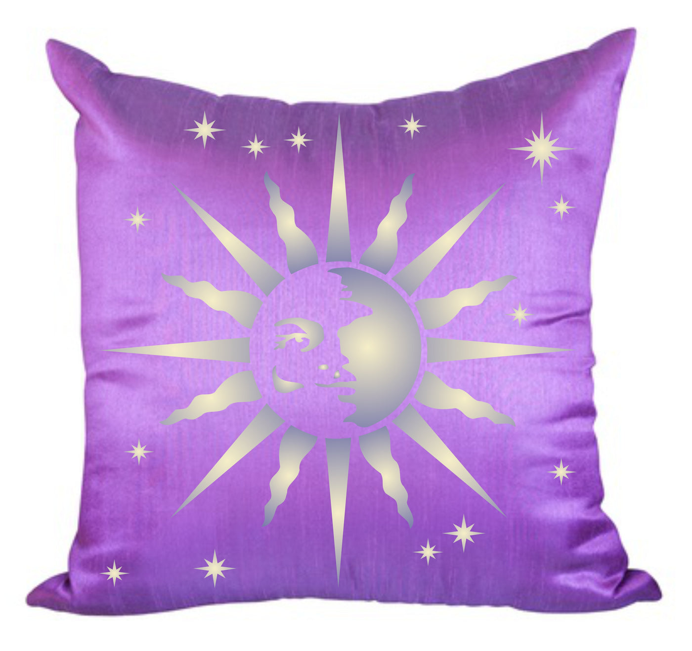 Retro Sun Stencil, 14 x 14 inch - Celestial Sun Face Art Nouveau Deco Style