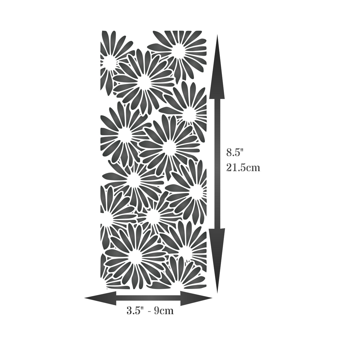 Slimline Daisy Stencil, 10.16 x 22.86 cm - Flower Daisies Card Making Slimline DiesCards Template
