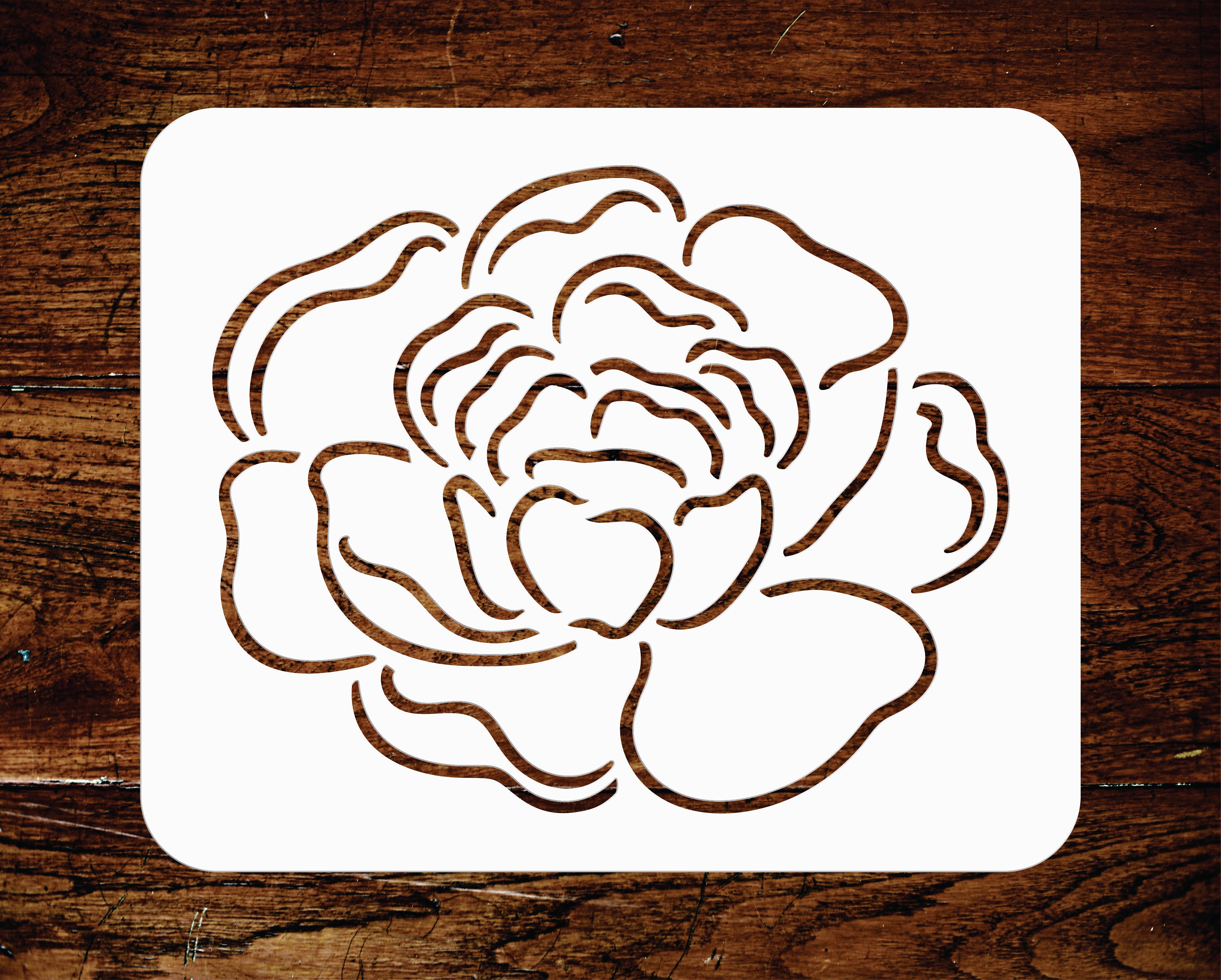 Peony Stencil - Large Flower Floral Peonies