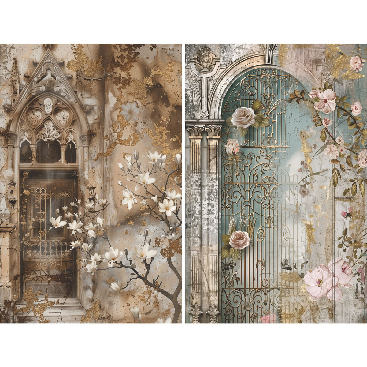 Victorian Gates Decoupage Rice Paper, 20.32 x 26.67 cm - for Scrapbooking Cards Crafts