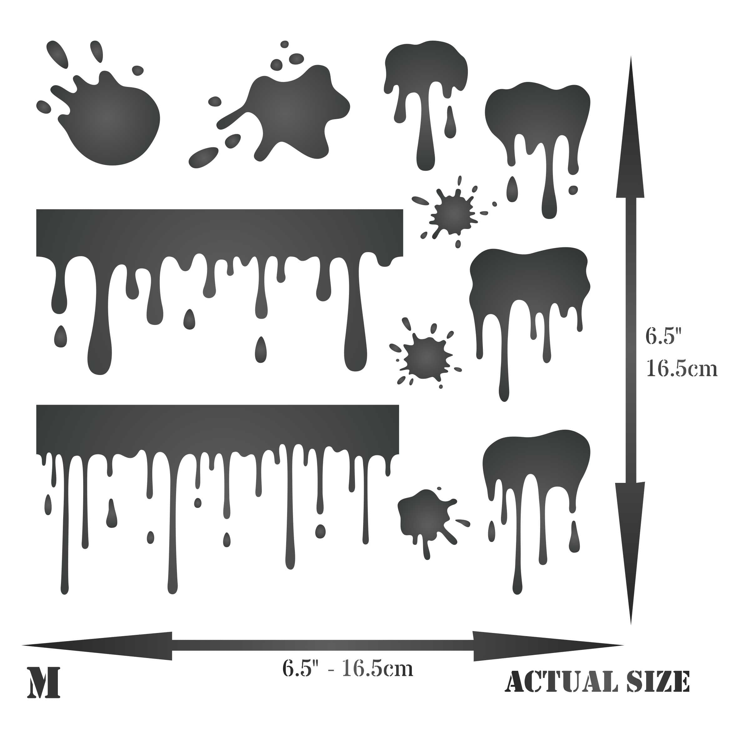 Drips Stencil - Blood Dripping Blot Drops Splatter Splashes Spatter Paint