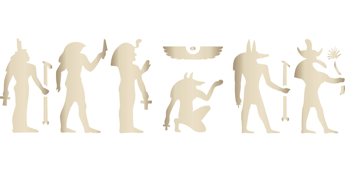 Frieze Border Stencil, 40.64 x 11.43 cm - Classic Egyptian Symbol Hyroglyphics