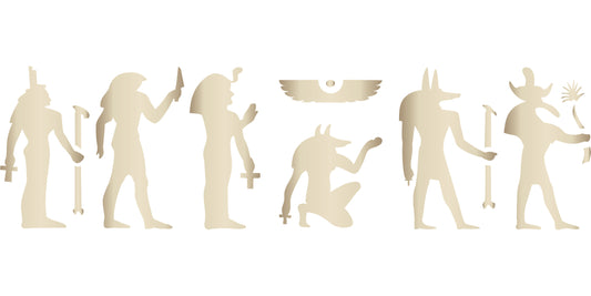 Frieze Border Stencil, 40.64 x 11.43 cm - Classic Egyptian Symbol Hyroglyphics