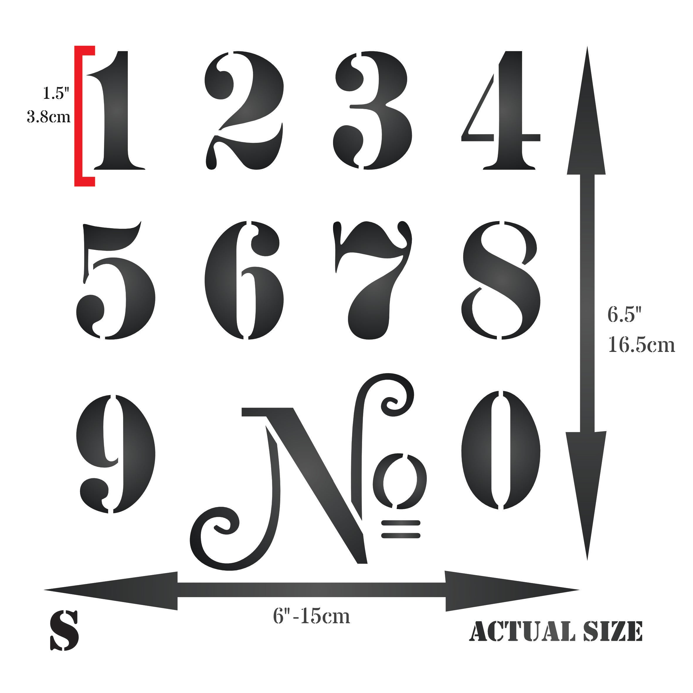 French Numbers Stencil - Vintage French Themed Word