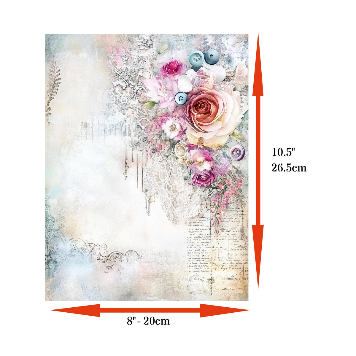 Sewing Rice Papers – Decoupage Paper Design for Furniture, Mixed Media, Cards & Crafts, Decoupage by CRAFT KREATIVELY