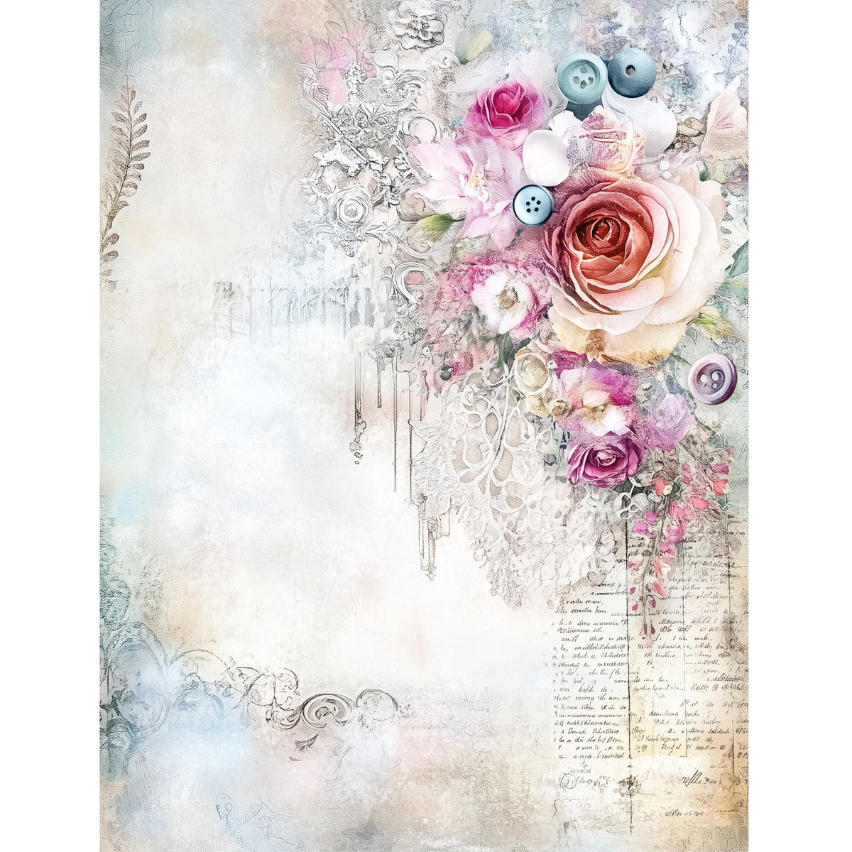 Sewing Rice Papers – Decoupage Paper Design for Furniture, Mixed Media, Cards & Crafts, Decoupage by CRAFT KREATIVELY