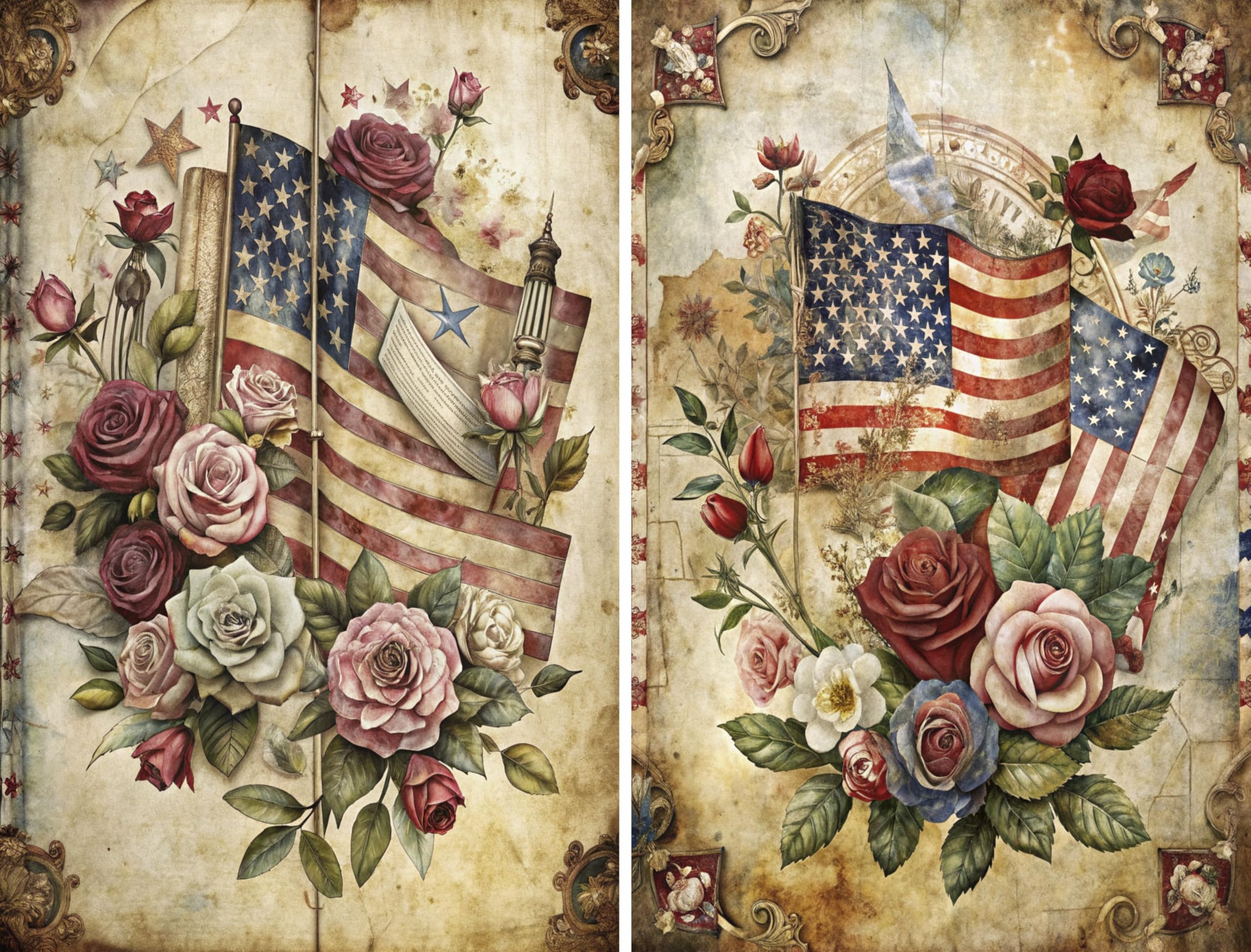 Decoupage Rice Papers - 6 Pieces | 6 Unique Designs | Versatile Decoupage Designs for Art Projects & Crafting by CRAFT KREATIVELY