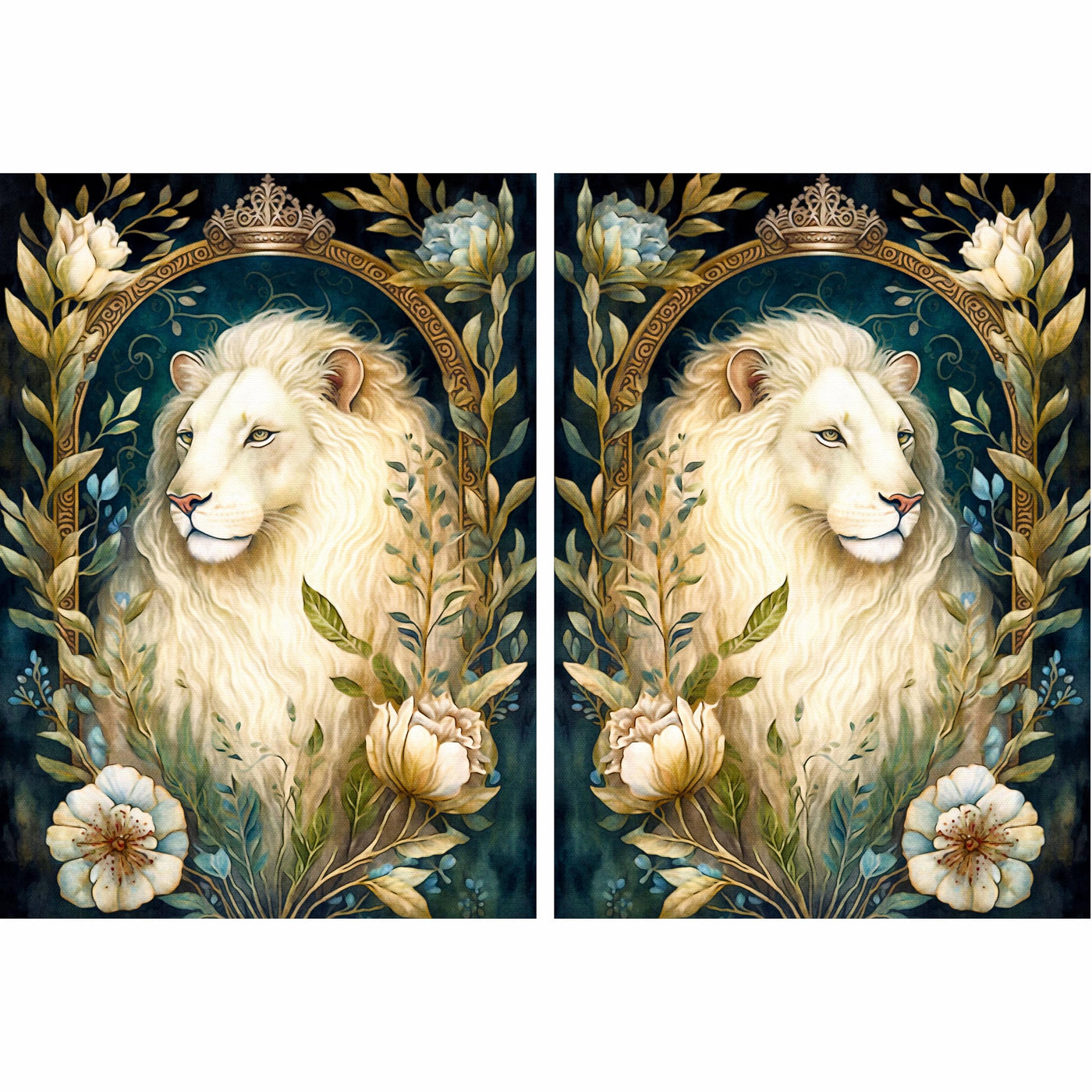 Decoupage Rice Paper (2 pc) - Pairs for Decoupage, Posters, Furniture, and Craft Projects by CRAFT KREATIVELY