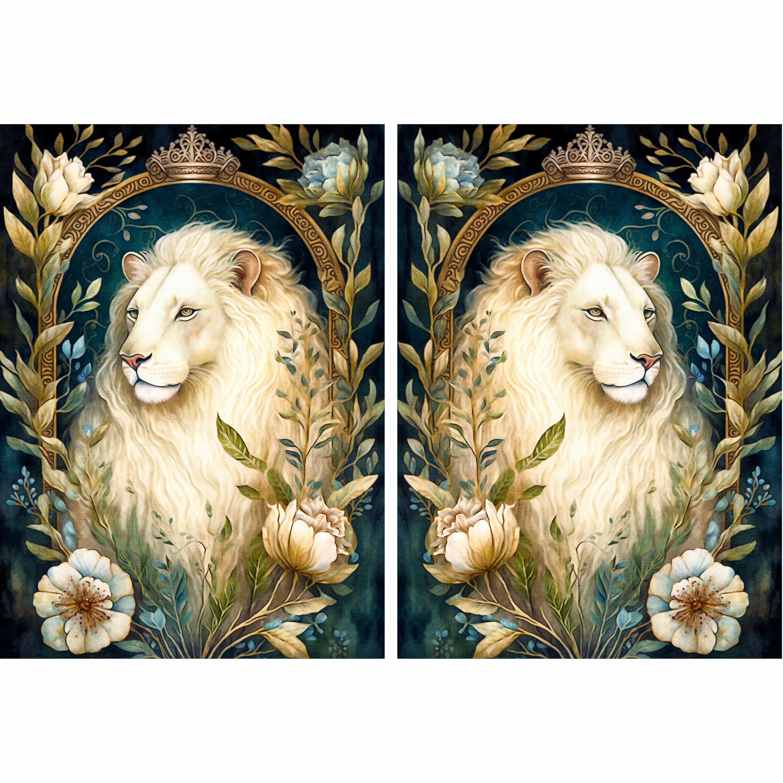 Decoupage Rice Paper (2 pc) - Pairs for Decoupage, Posters, Furniture, and Craft Projects by CRAFT KREATIVELY