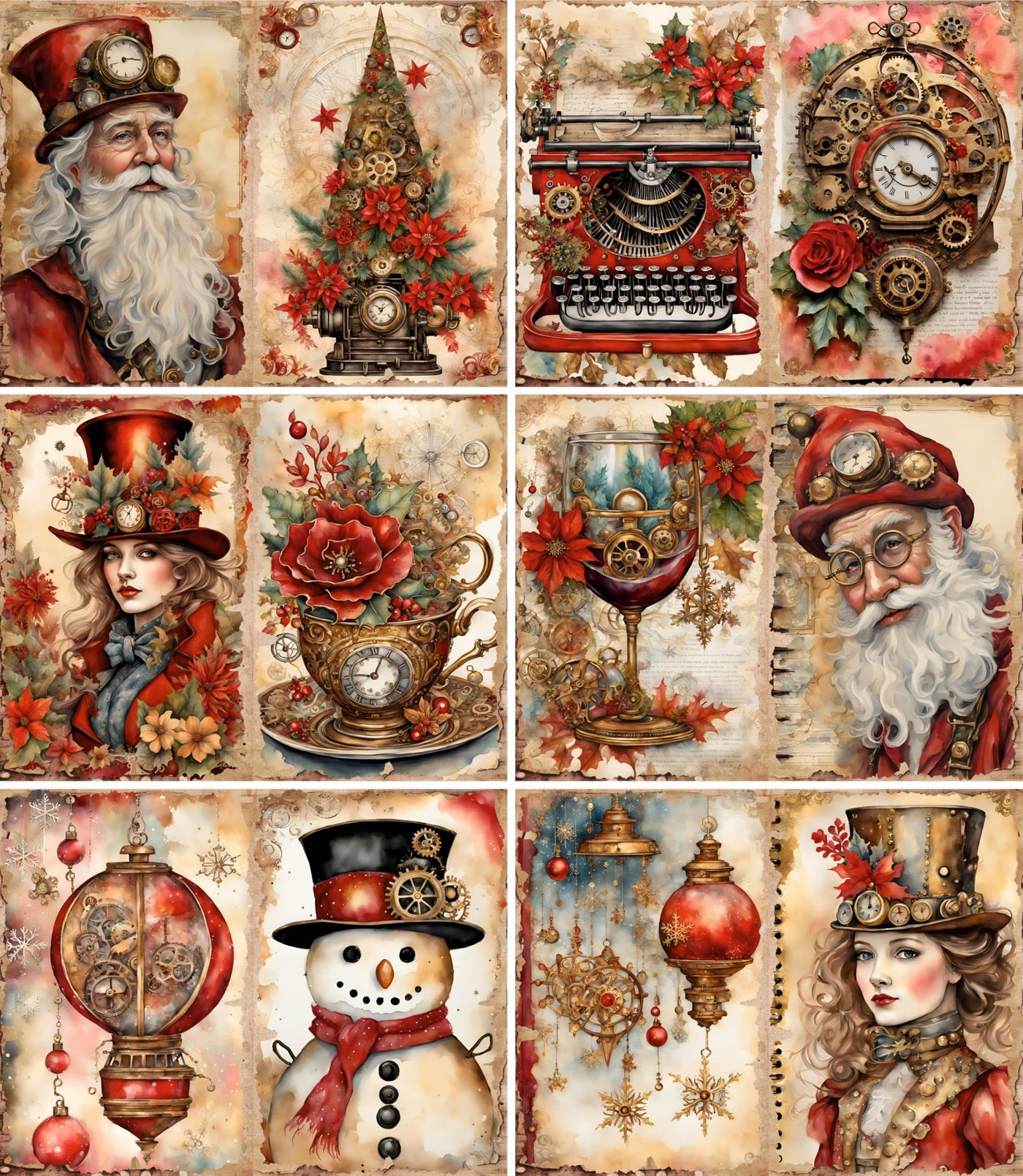 Decoupage Rice Papers - 6 Sheets | 6 Unique Designs | Versatile Christmas Designs for Art Projects & Crafting by CRAFT KREATIVELY