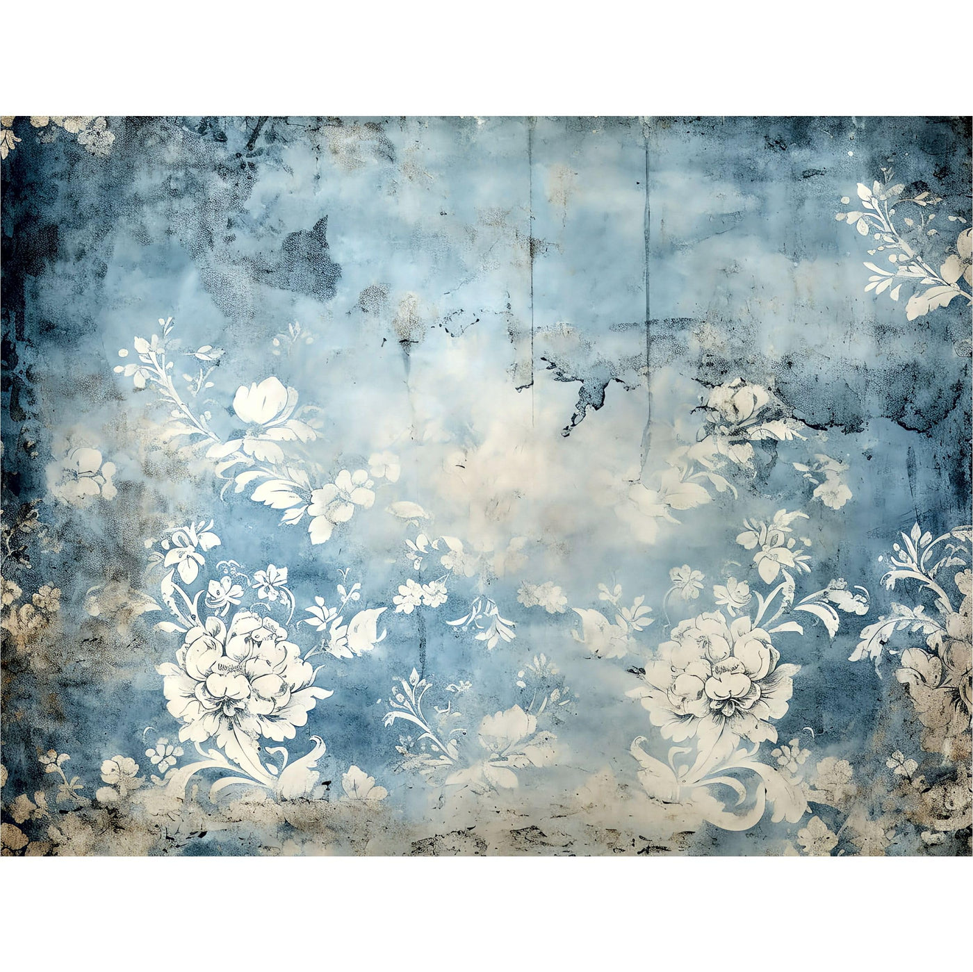 Blue Damask Rice Paper, 20 x 26,6cm (6pc) - 6 Designs for Scrapbooking Cards Crafts, Decoupage by CRAFT KREATIVELY