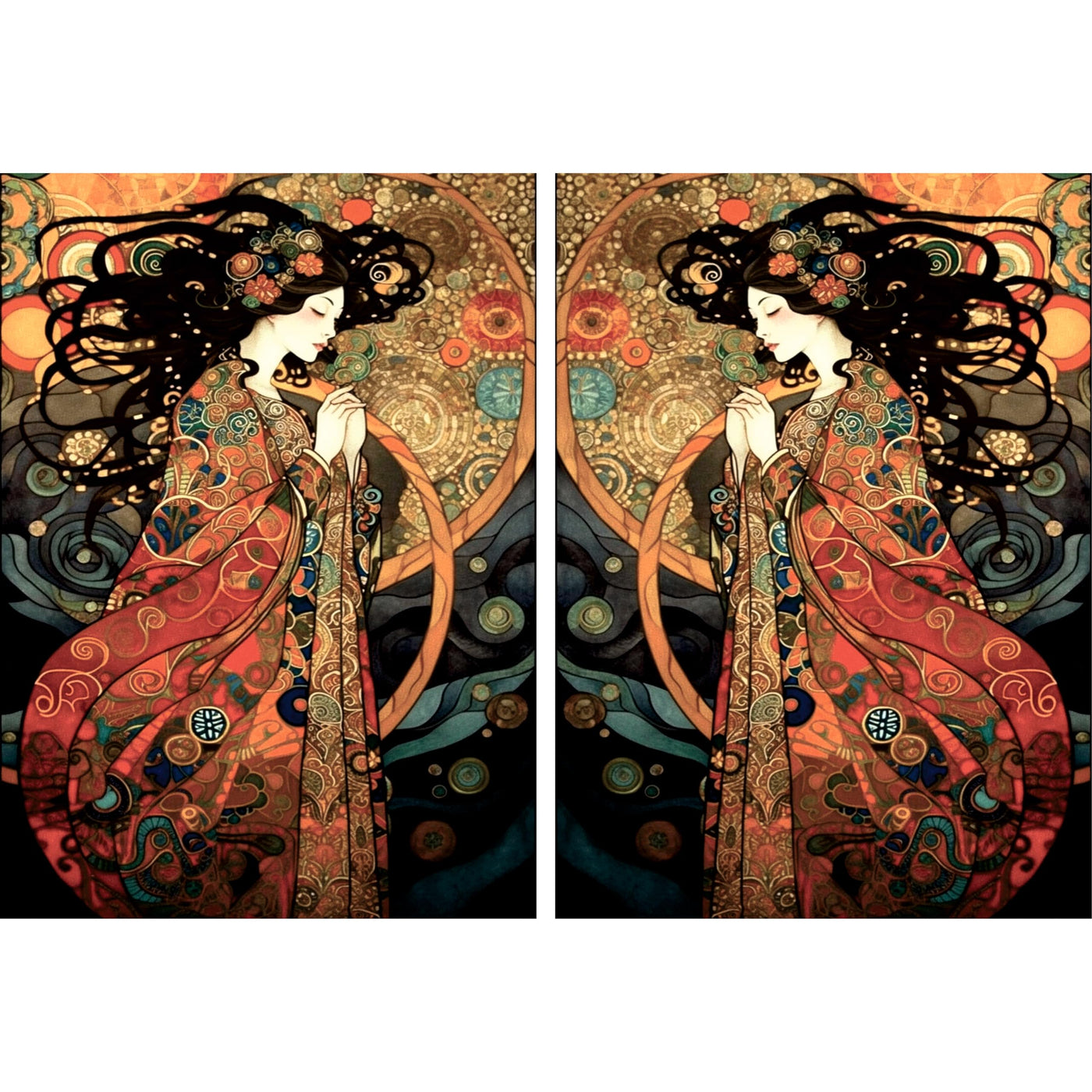Decoupage Rice Paper (2 pc) - Pairs for Decoupage, Posters, Furniture, and Craft Projects by CRAFT KREATIVELY