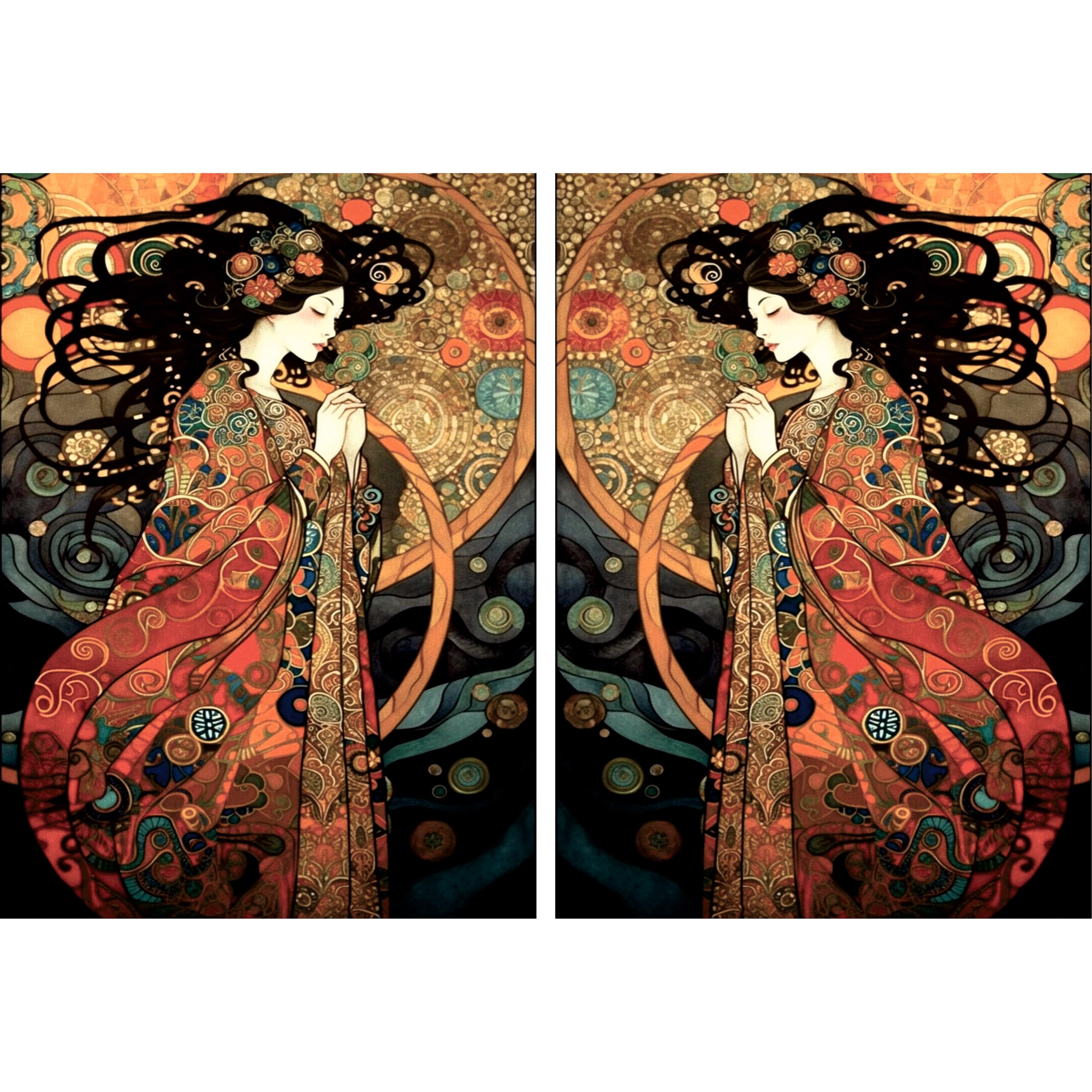Decoupage Rice Paper (2 pc) - Pairs for Decoupage, Posters, Furniture, and Craft Projects by CRAFT KREATIVELY