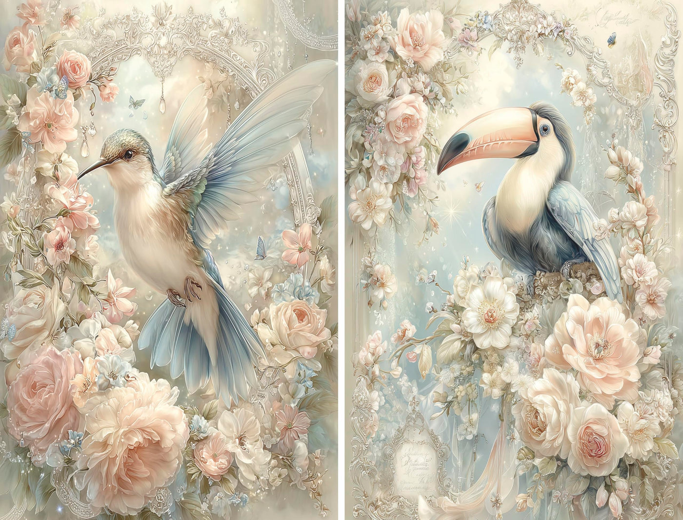 Decoupage Rice Papers - 6 Pieces | 6 Unique Designs | Versatile Decoupage Designs for Art Projects & Crafting by CRAFT KREATIVELY (Birds)