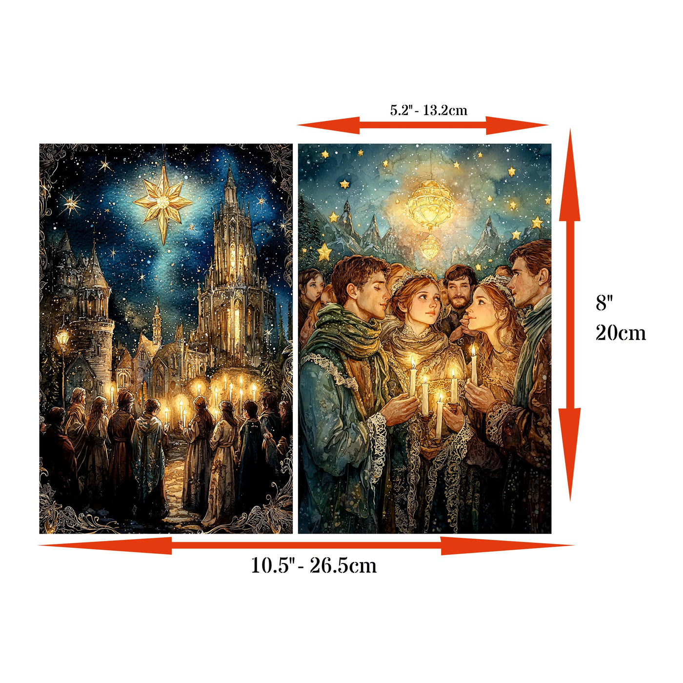 Decoupage Rice Papers - 6 Sheets | 6 Unique Designs | Versatile Christmas Designs for Art Projects & Crafting by CRAFT KREATIVELY
