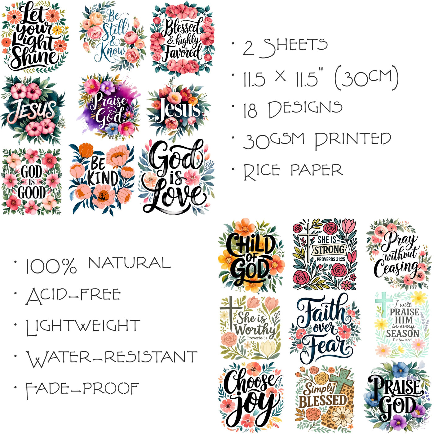 Christian Rice Papers – Decoupage Paper Design for Furniture, Mixed Media, Cards & Crafts, Decoupage by CRAFT KREATIVELY