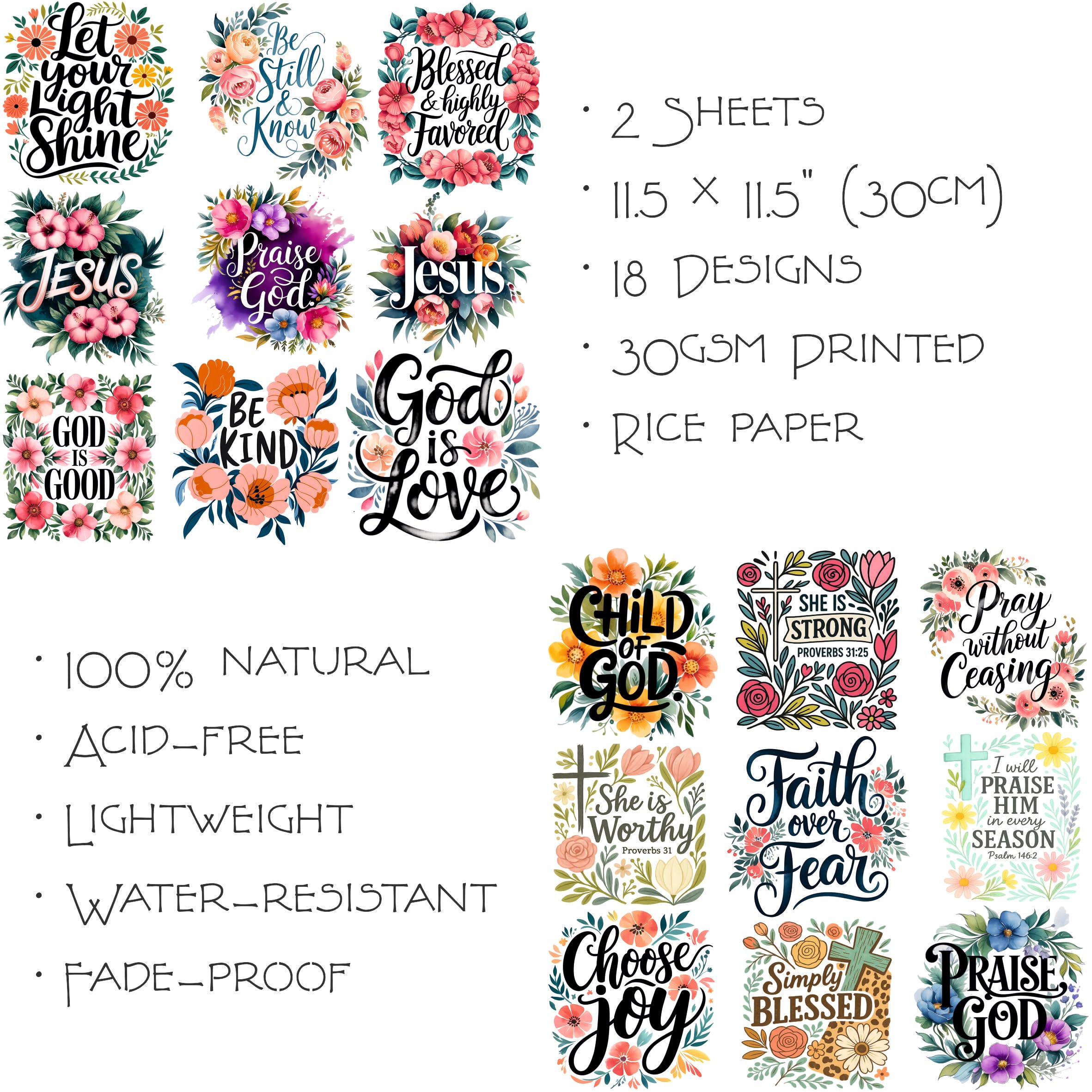 Christian Rice Papers – Decoupage Paper Design for Furniture, Mixed Media, Cards & Crafts, Decoupage by CRAFT KREATIVELY