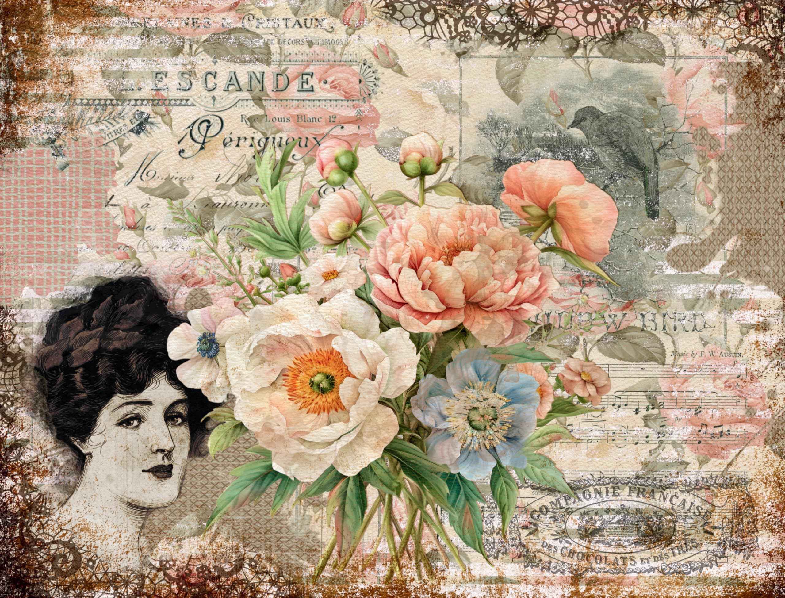 Decoupage Rice Papers - 6 Pieces | 6 Unique Designs | Versatile Decoupage Designs for Art Projects & Crafting by CRAFT KREATIVELY
