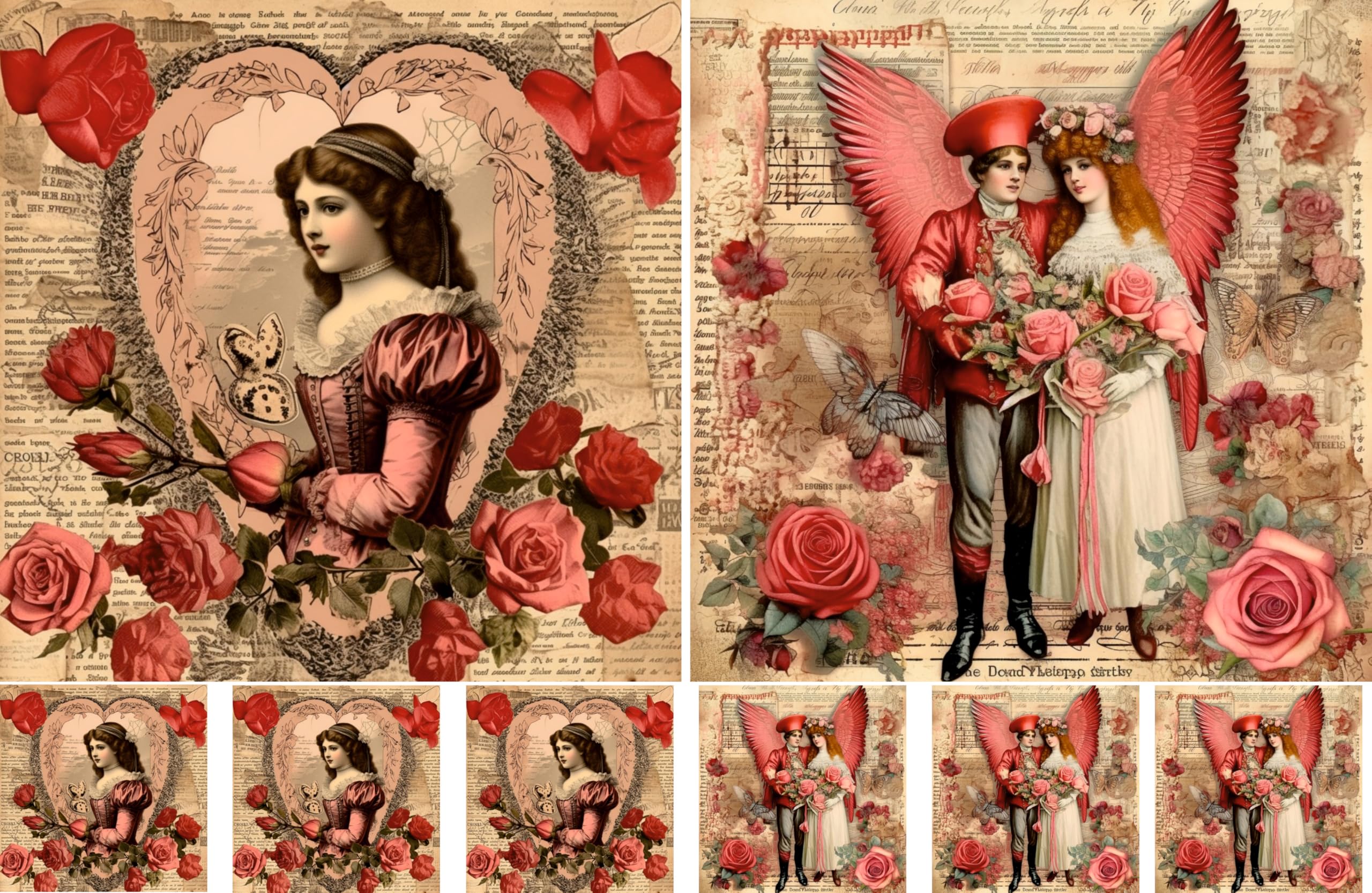 Decoupage Rice Papers - 4 Sheets | 8 Unique Designs | Versatile Christmas Designs for Art Projects & Crafting by CRAFT KREATIVELY
