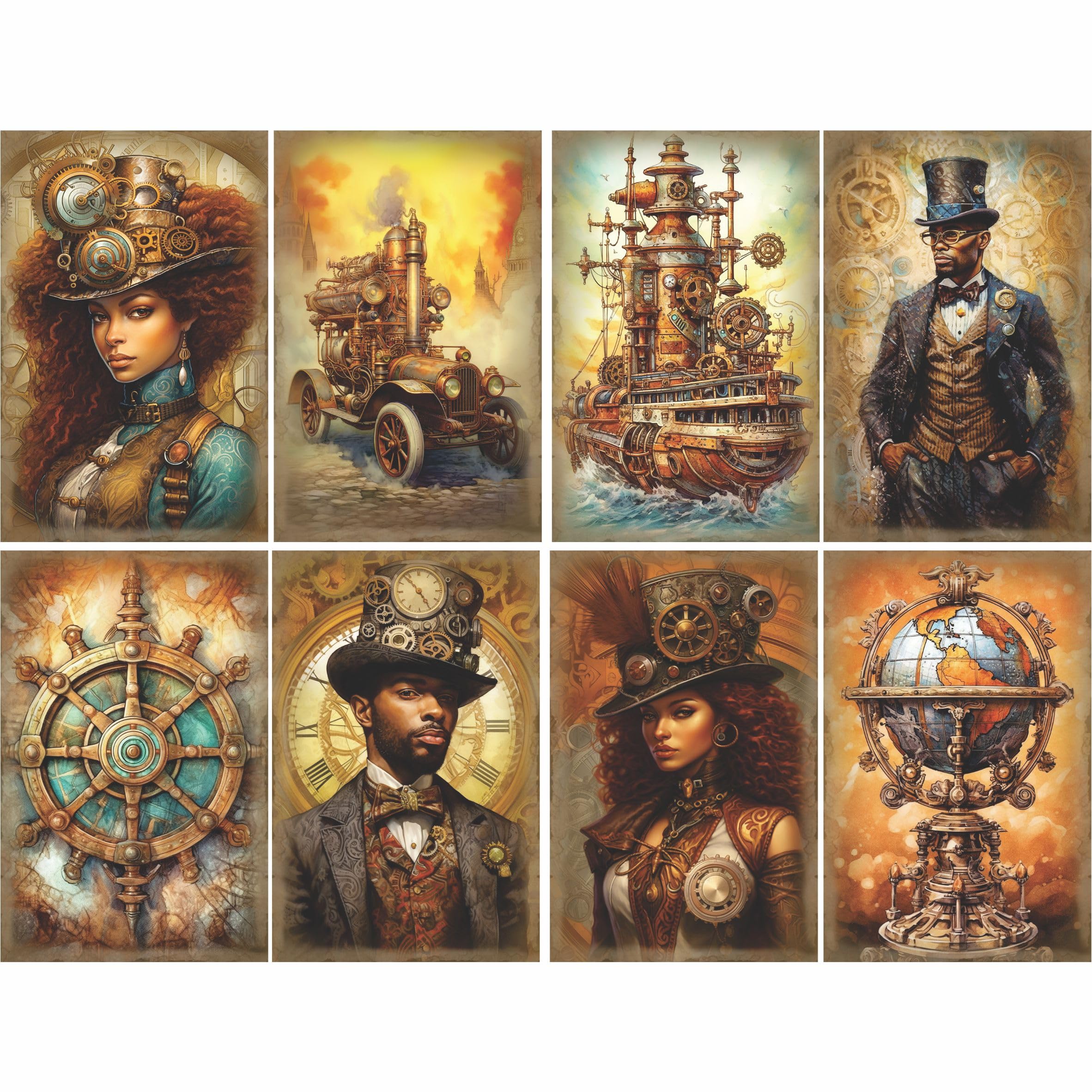 Steampunk Rice Paper - for Decoupage Cards Crafts