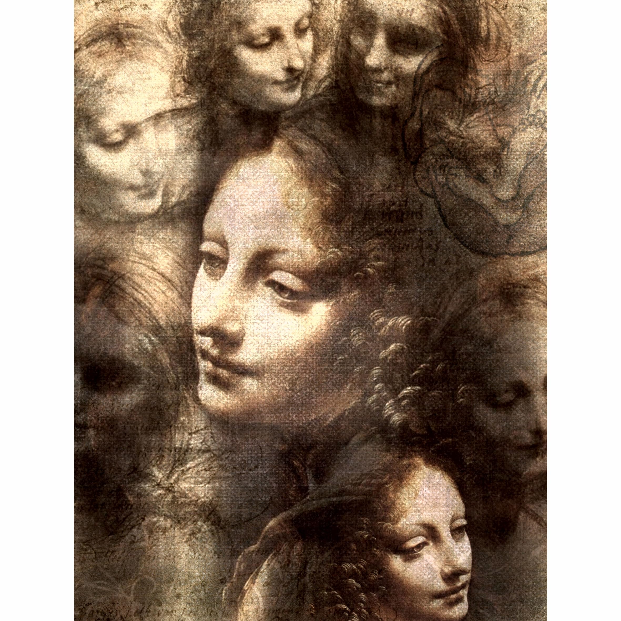 da Vinci Theme Mulberry Rice Paper, 20.32 x 26.67 cm - 6 Unique Printed Mulberry Paper Images 30gsm Visible Fibres for Decoupage Crafts Mixed Media Collage Art