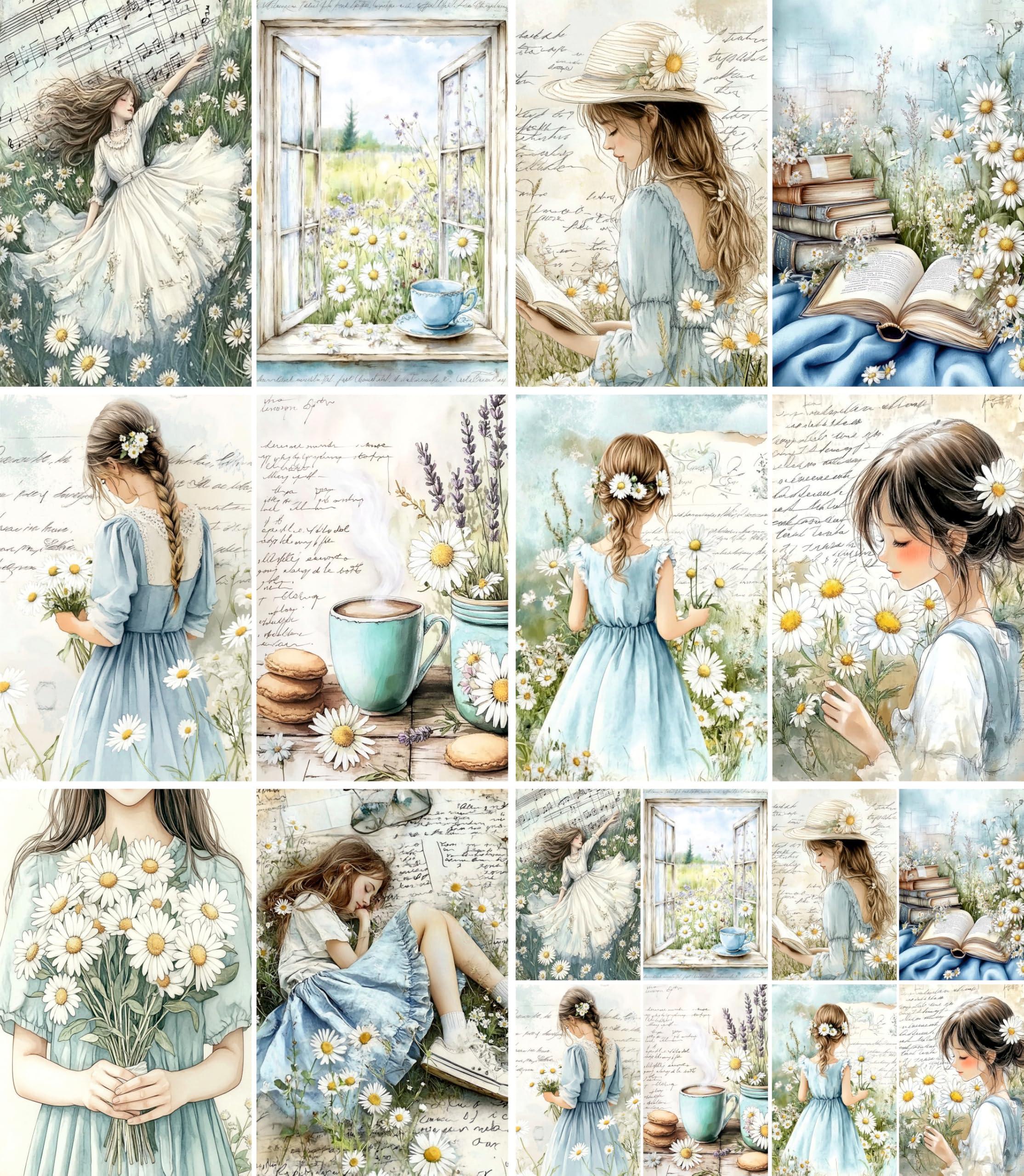Decoupage Rice Paper, 20 x 26.5cm (6 Sheets) – 6x Decoupage Papers for Collage, Mixed Media, Card Making & Crafts, Decoupage by CRAFT KREATIVELY