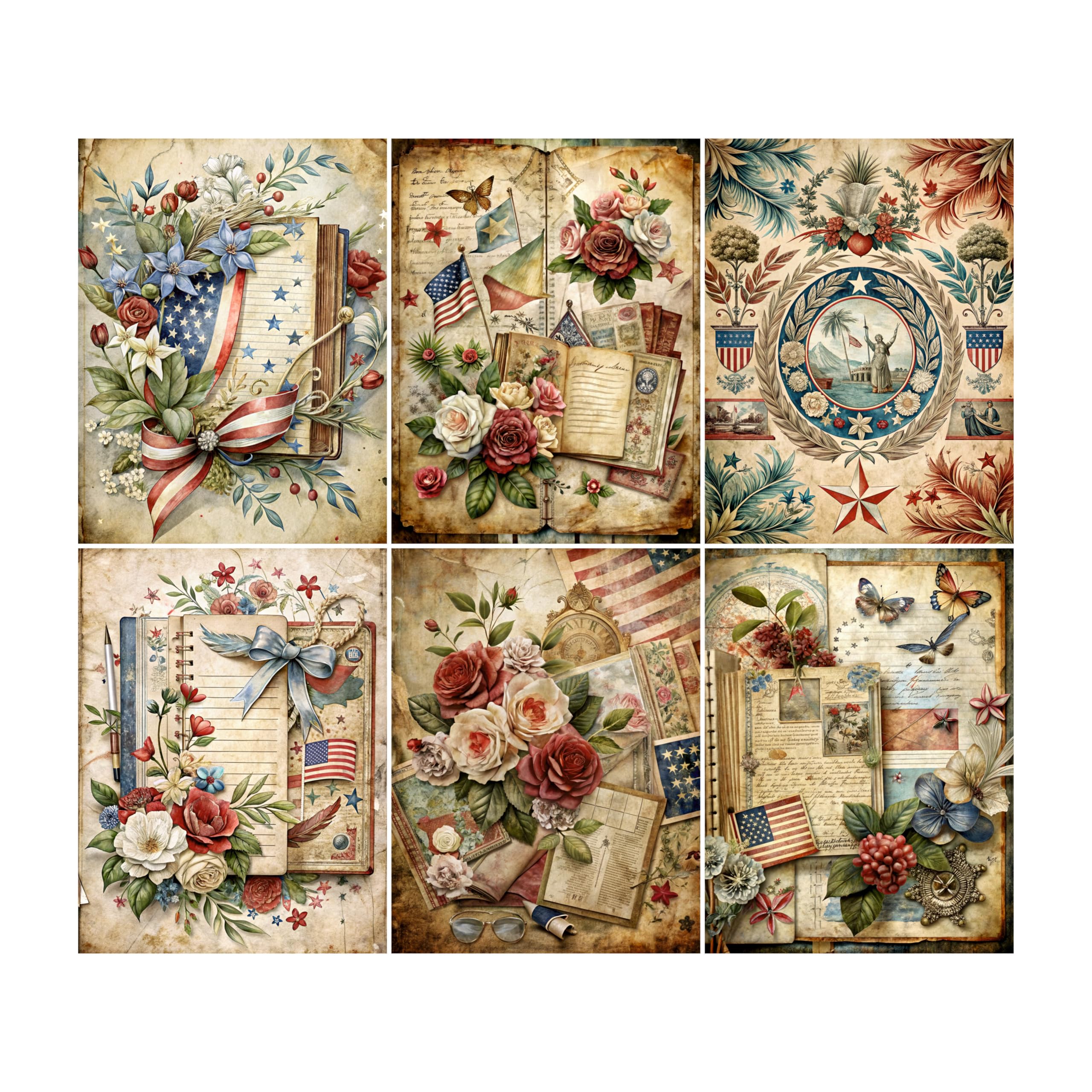 Decoupage Rice Papers - 6 Pieces | 6 Unique Designs | Versatile Decoupage Designs for Art Projects & Crafting by CRAFT KREATIVELY
