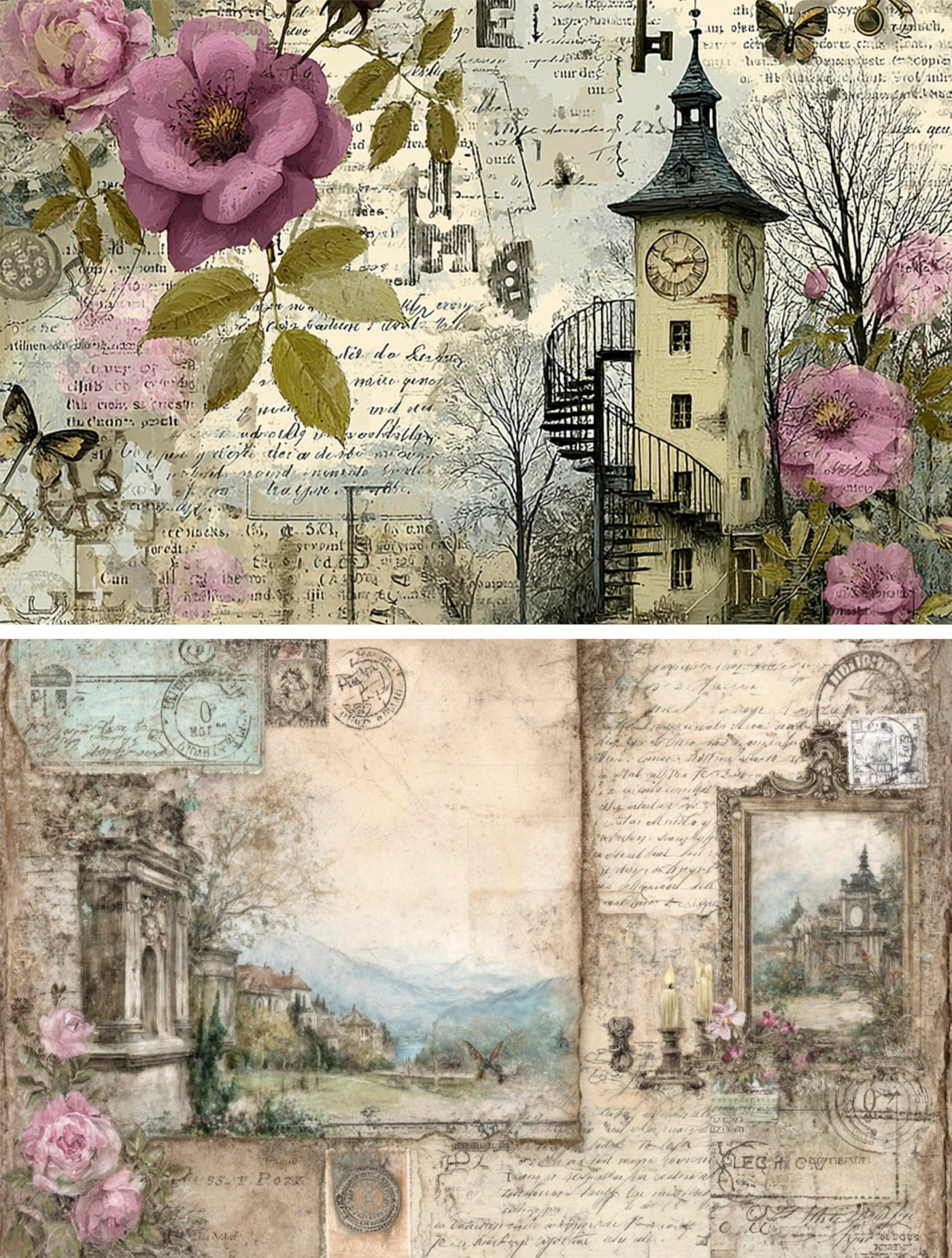 Decoupage Rice Papers - 6 Pieces | 6 Unique Designs | Versatile Decoupage Designs for Art Projects & Crafting by CRAFT KREATIVELY