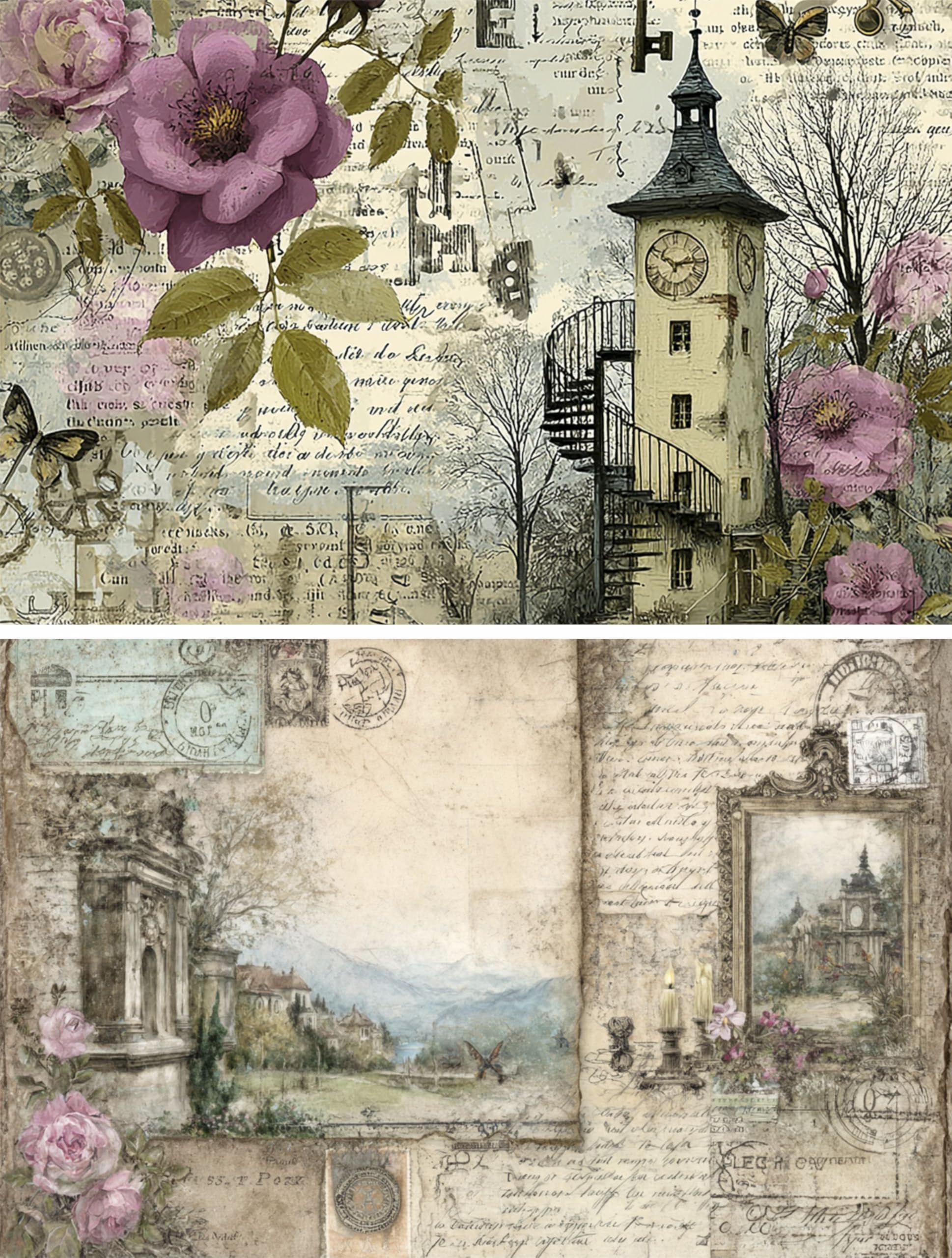 Decoupage Rice Papers - 6 Pieces | 6 Unique Designs | Versatile Decoupage Designs for Art Projects & Crafting by CRAFT KREATIVELY