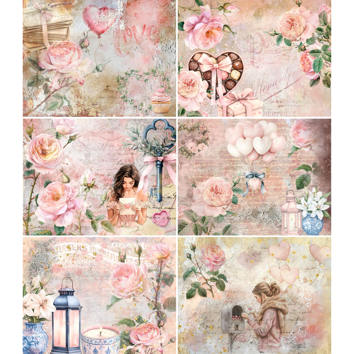 Decoupage Rice Papers - 6 Pieces | 6 Unique Designs | Versatile Decoupage Designs for Art Projects & Crafting by CRAFT KREATIVELY