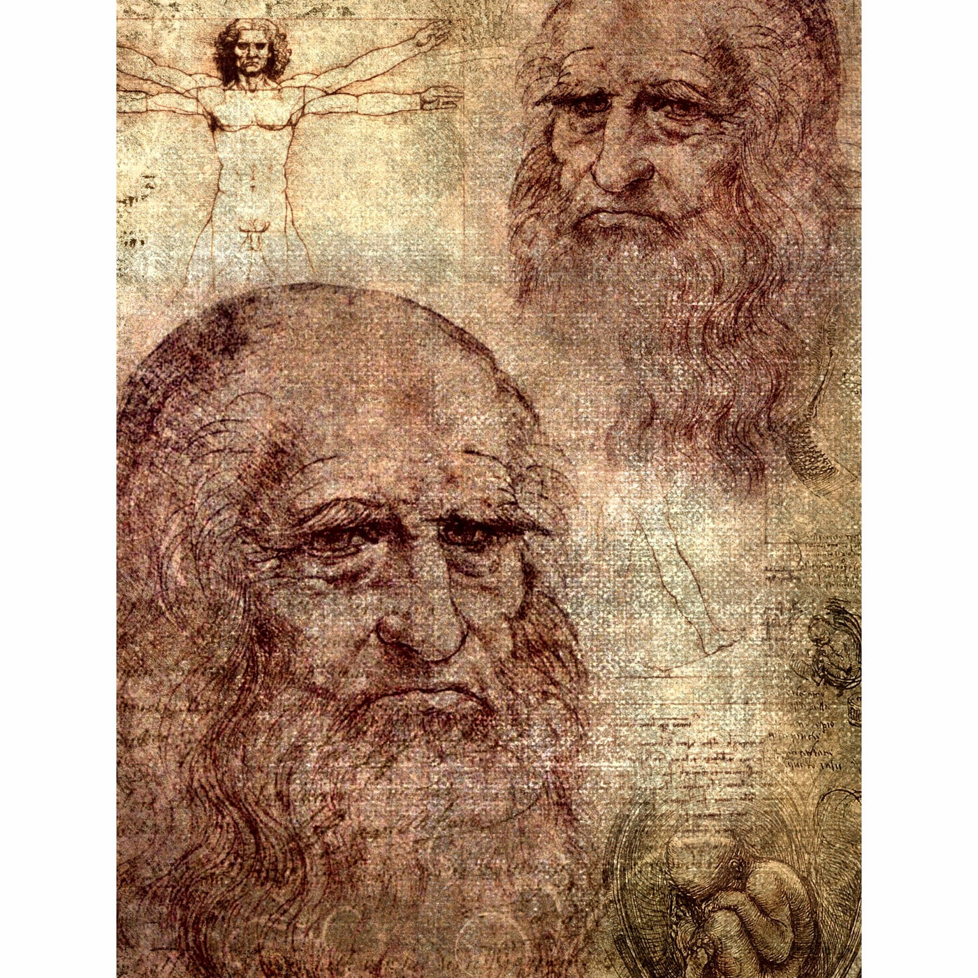 da Vinci Theme Mulberry Rice Paper, 20.32 x 26.67 cm - 6 Unique Printed Mulberry Paper Images 30gsm Visible Fibres for Decoupage Crafts Mixed Media Collage Art