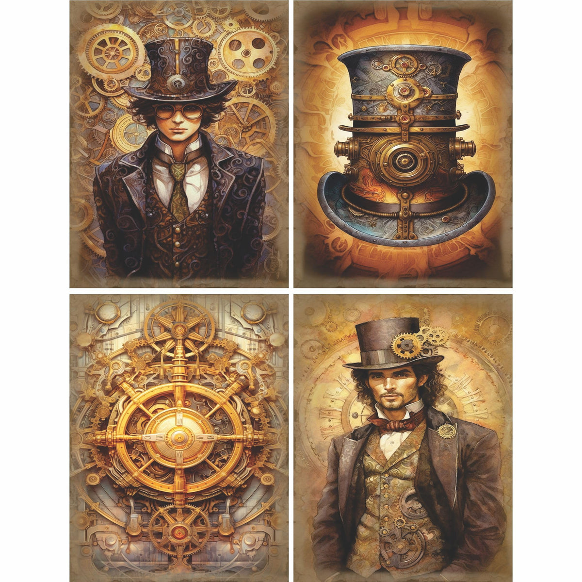Steampunk Rice Paper - for Decoupage Cards Crafts