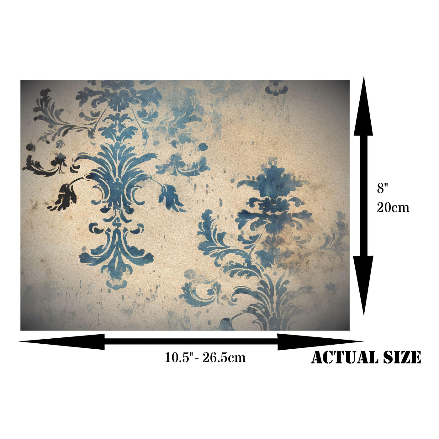 Faded Damask Rice Paper, 20 x 26,6cm (6pc) - 6 Designs for Scrapbooking Cards Crafts, Decoupage by CRAFT KREATIVELY