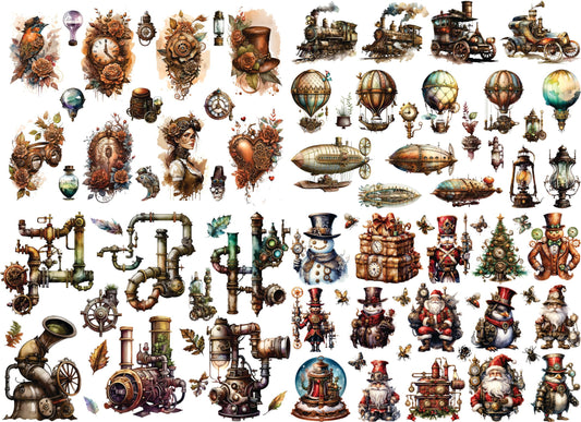 Steampunk Mulberry Rice Paper - for Decoupage Furniture Scrapbooking Mixed Media