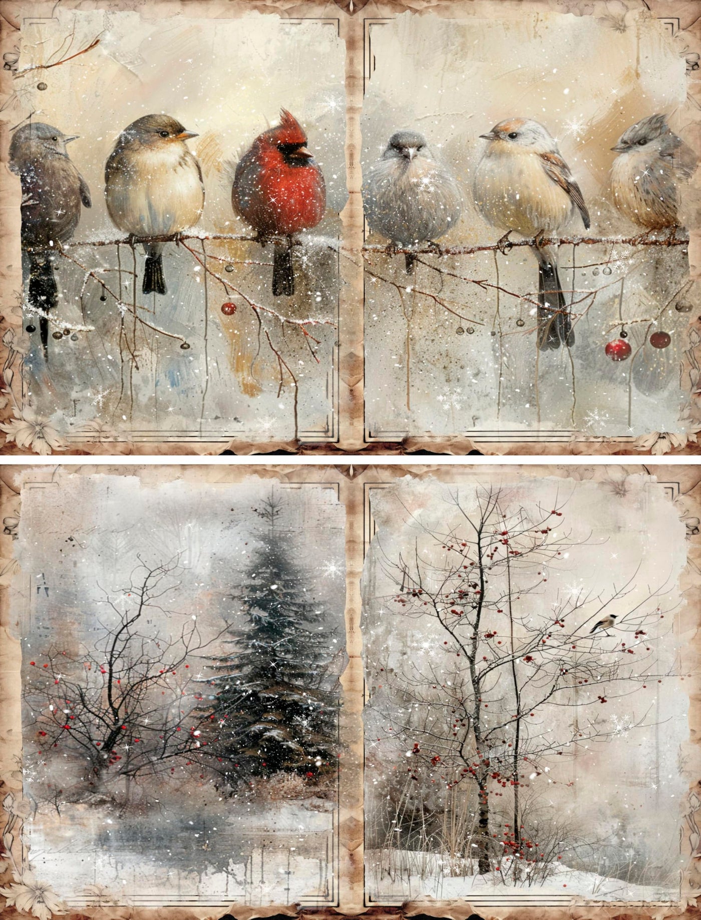 Decoupage Rice Papers - 6 Pieces | 6 Unique Designs | Versatile Decoupage Designs for Art Projects & Crafting by CRAFT KREATIVELY