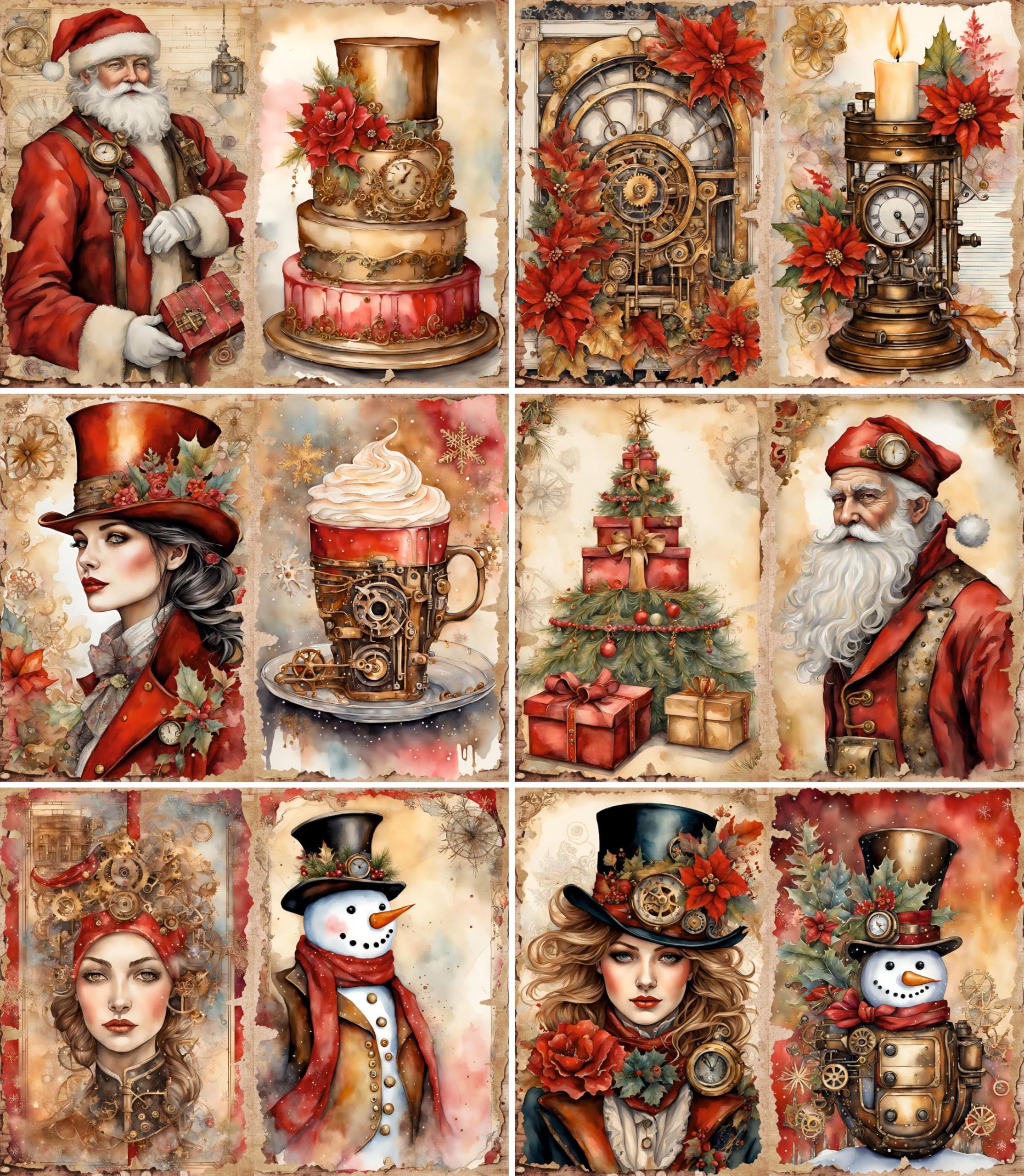 Decoupage Rice Papers - 6 Sheets | 6 Unique Designs | Versatile Christmas Designs for Art Projects & Crafting by CRAFT KREATIVELY