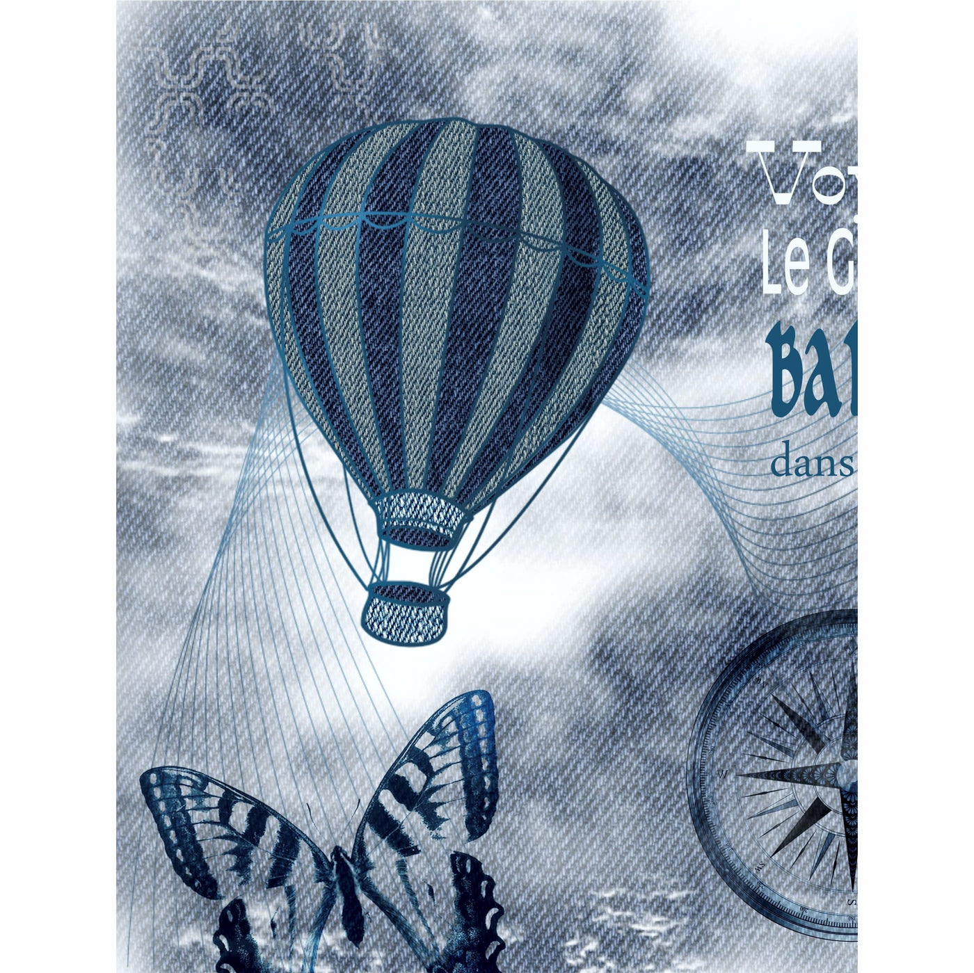 Denim Steampunk Mulberry Rice Paper, 20.5 x 26.5cm - 6 x Different Printed Mulberry Paper Images 30gsm Visible Fibres for Decoupage Crafts Mixed Media Collage Art