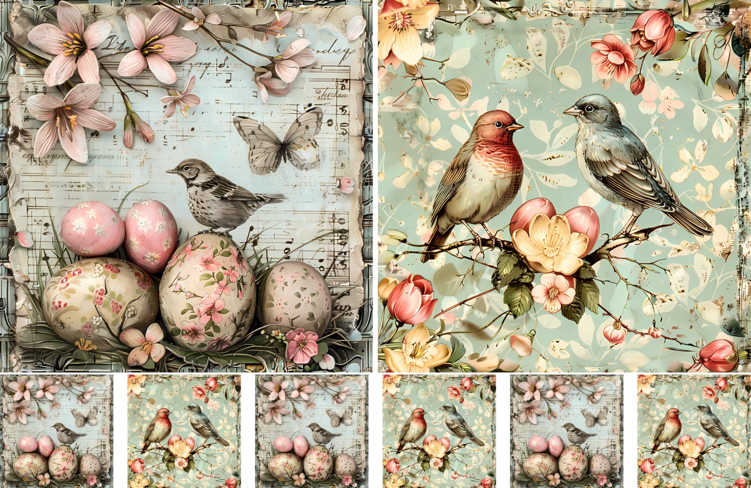 Decoupage Rice Papers - 4 Pages | 8 Unique Designs | Versatile Christmas Designs for Art Projects & Crafting by CRAFT KREATIVELY