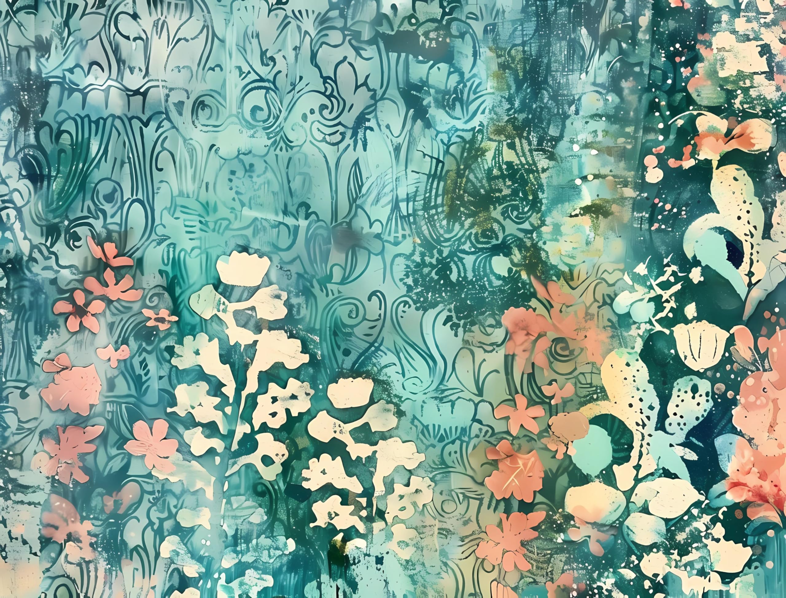 Abstract Flora Rice Papers – Decoupage Paper 6x Designs for Collage, Mixed Media, Card Making & Crafts, Decoupage by CRAFT KREATIVELY