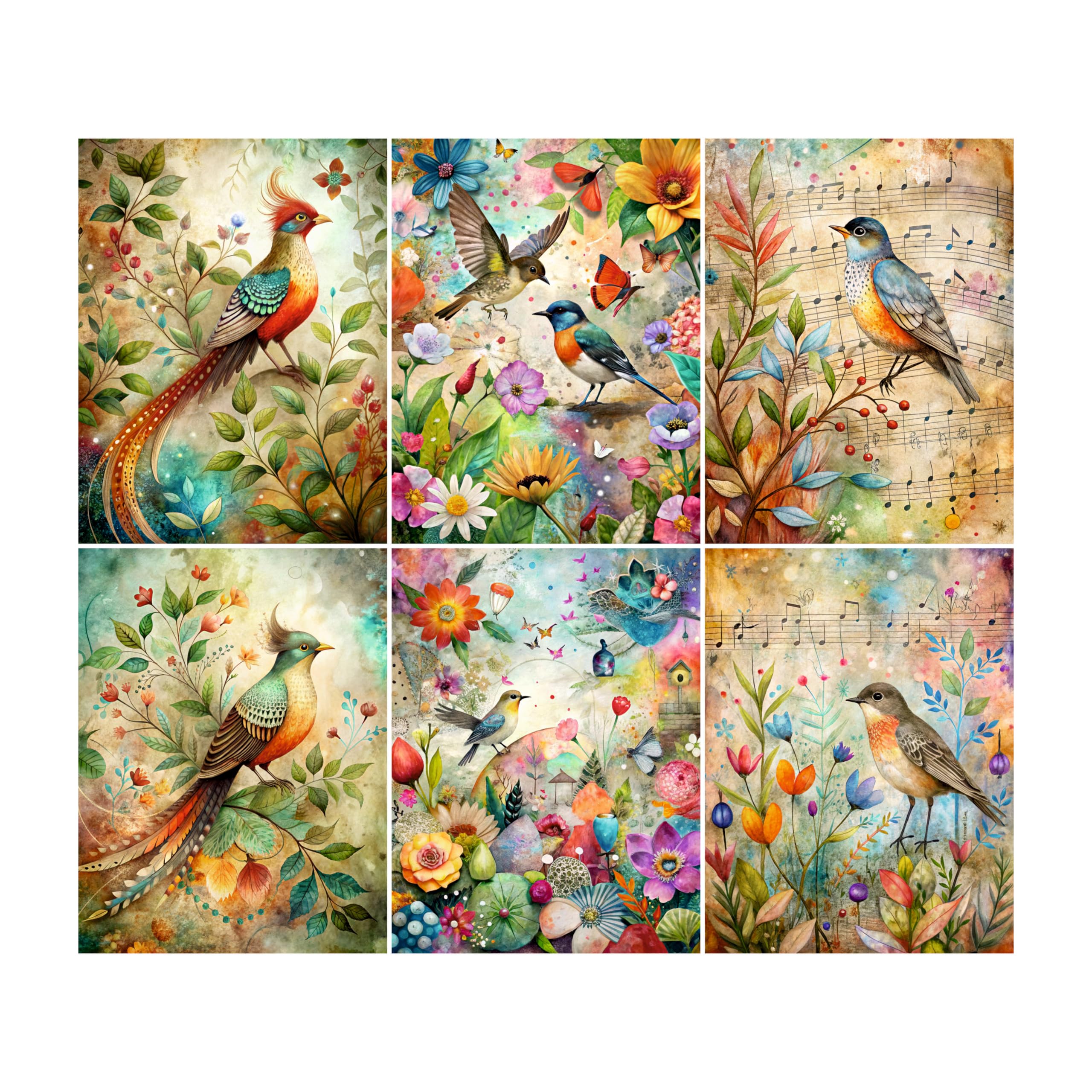 Decoupage Rice Papers - 6 Pieces | 6 Unique Designs | Versatile Decoupage Designs for Art Projects & Crafting by CRAFT KREATIVELY