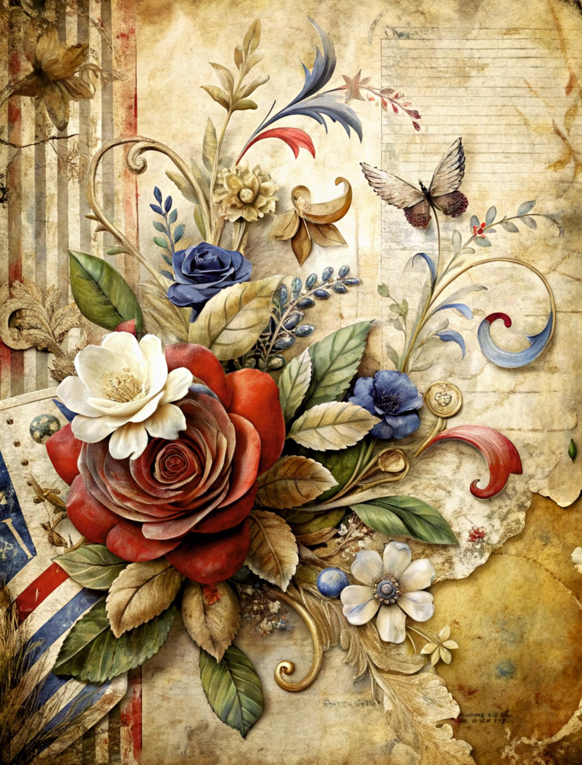 Decoupage Rice Papers - 6 Pieces | 6 Unique Designs | Versatile Decoupage Designs for Art Projects & Crafting by CRAFT KREATIVELY