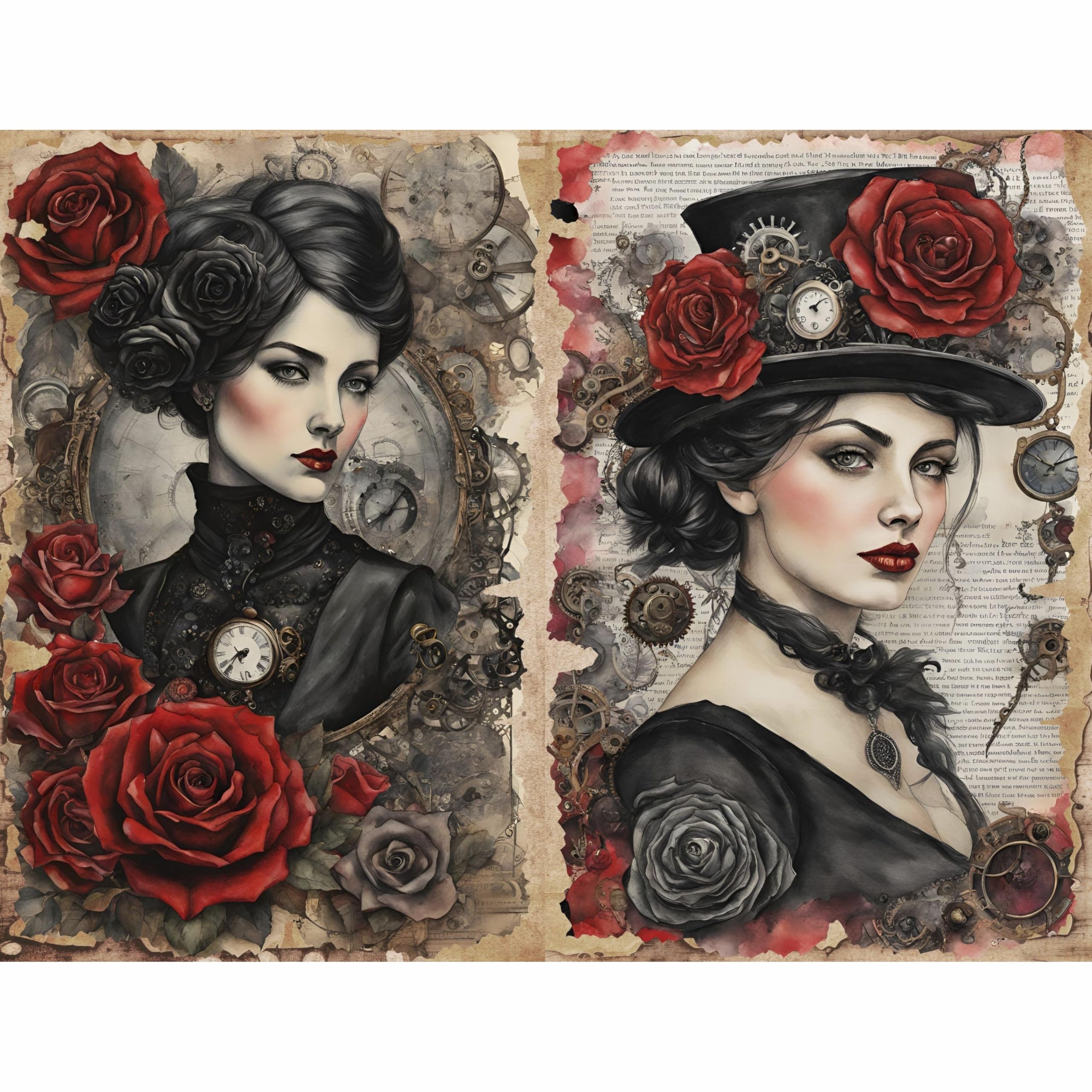 Decoupage Rice Paper, 20 x 26.5cm (6 Sheets) – 6x Decoupage Papers for Collage, Mixed Media, Card Making & Crafts, Decoupage by CRAFT KREATIVELY