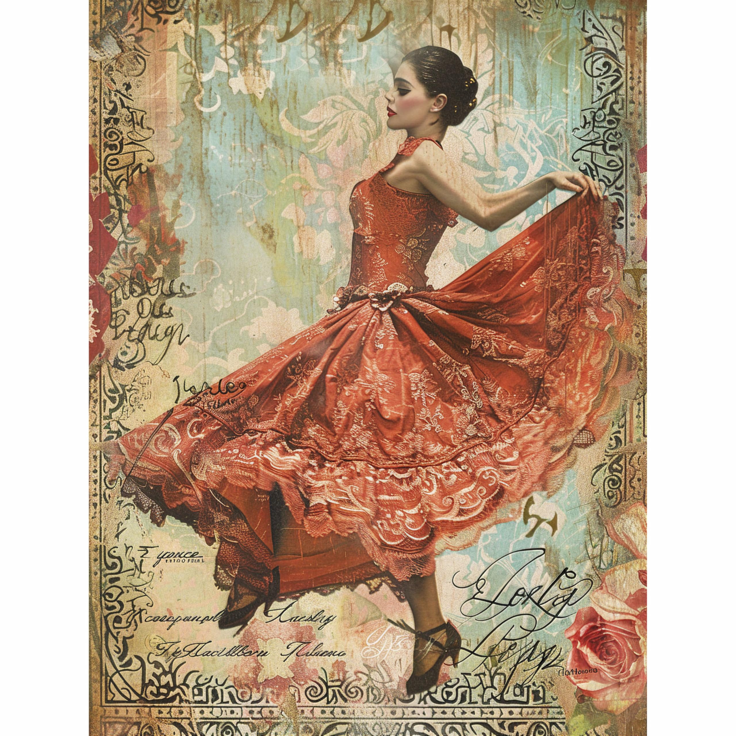 Decoupage Rice Paper, 20 x 26.5cm (6 Sheets) – 6x Decoupage Ballet Papers for Collage, Mixed Media, Card Making & Crafts, Decoupage by CRAFT KREATIVELY