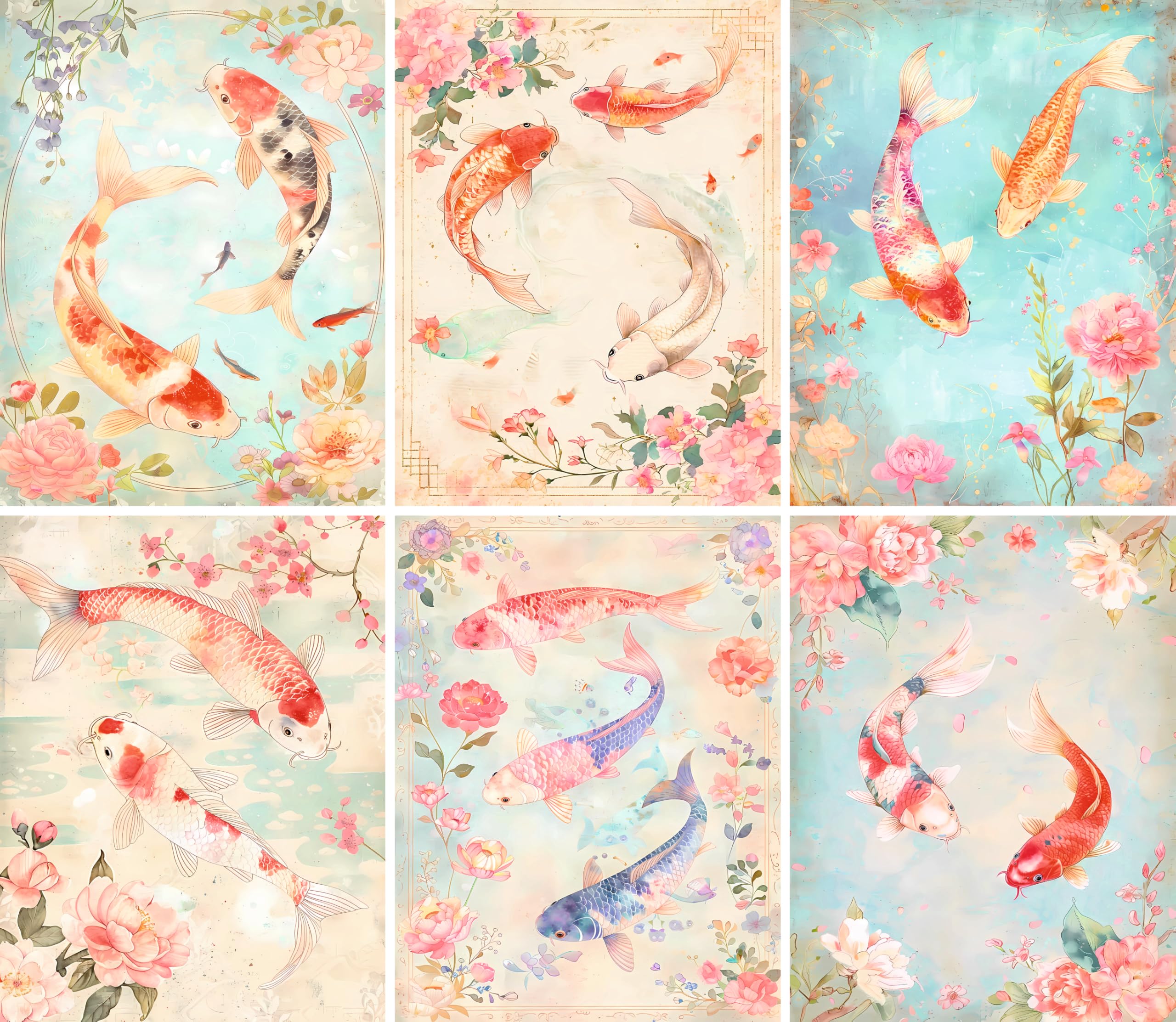 Decoupage Rice Paper, 20 x 26.5cm(6 Sheets) – 6x Decoupage Papers for Collage, Mixed Media, Card Making & Crafts, Decoupage by CRAFT KREATIVELY