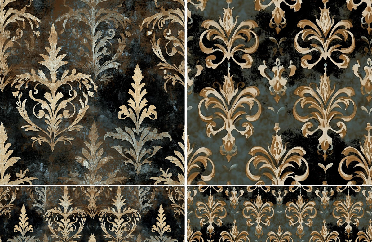 Winter Damask Decoupage Rice Papers, 8 x 11.5 inch (A4) - 4 Sheets | 16 Pieces | 8 Unique Designs | Versatile Christmas Designs for Art Projects & Crafting by CRAFT KREATIVELY
