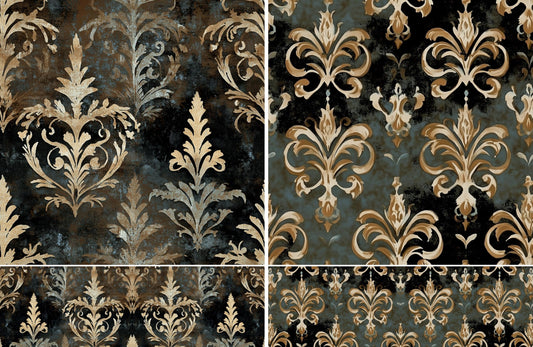 Winter Damask Decoupage Rice Papers, 8 x 11.5 inch (A4) - 4 Sheets | 16 Pieces | 8 Unique Designs | Versatile Christmas Designs for Art Projects & Crafting by CRAFT KREATIVELY
