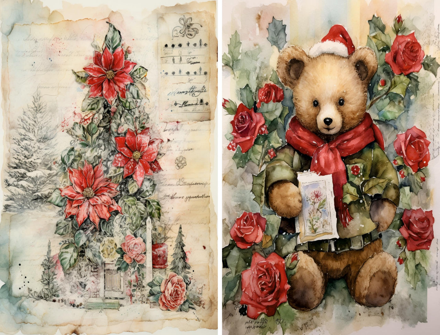 Decoupage Rice Papers - 6 Sheets | 6 Unique Designs | Versatile Christmas Designs for Art Projects & Crafting by CRAFT KREATIVELY