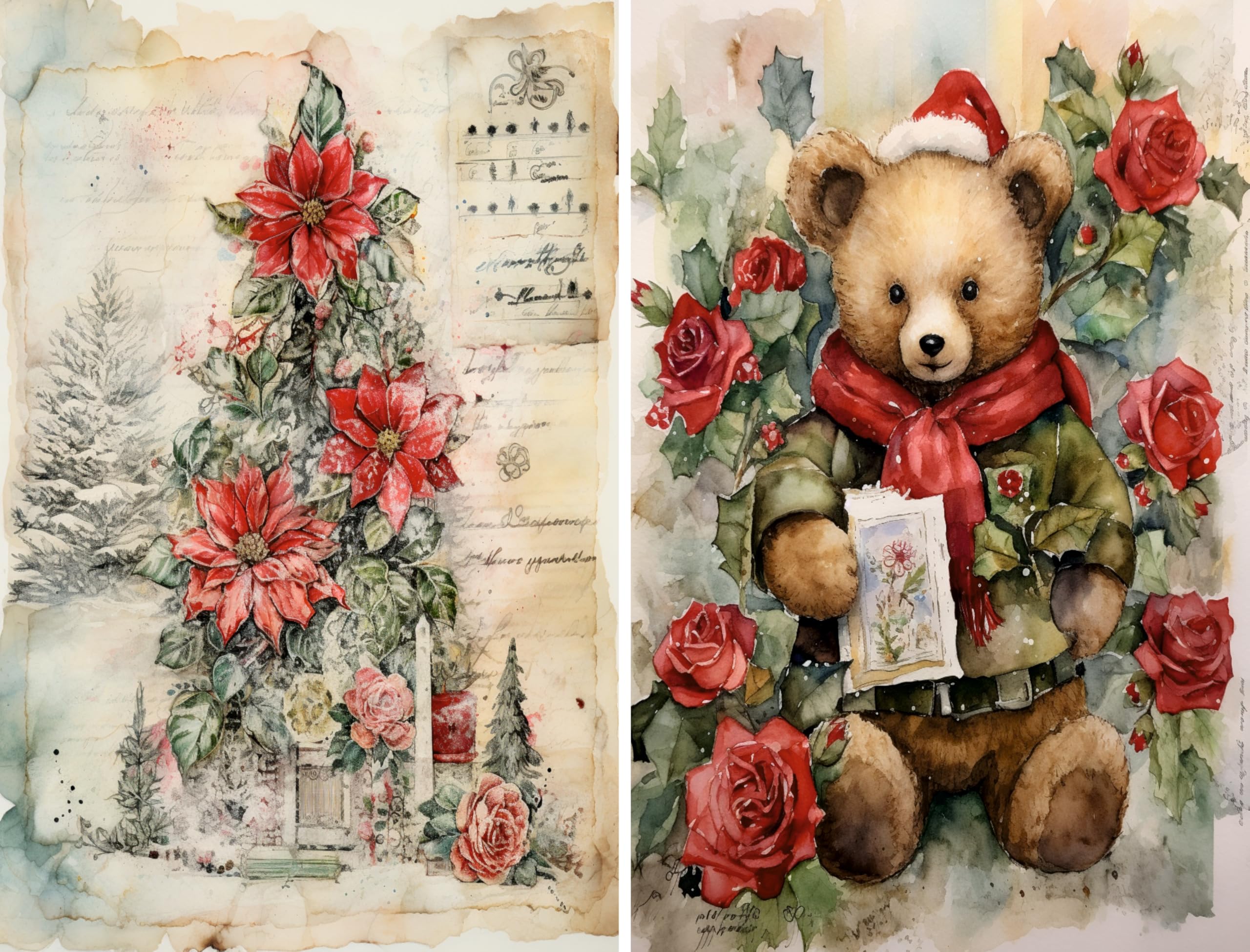 Decoupage Rice Papers - 6 Sheets | 6 Unique Designs | Versatile Christmas Designs for Art Projects & Crafting by CRAFT KREATIVELY