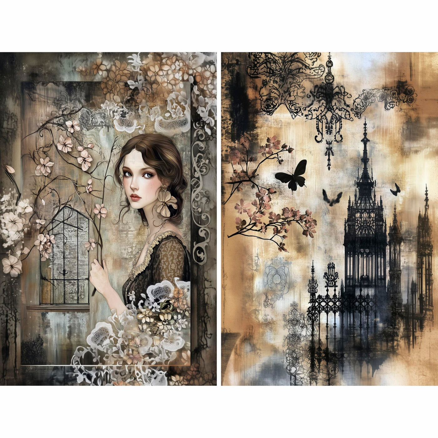 Decoupage Rice Paper, 20 x 26.5cm (6 Sheets) – 6x Decoupage Papers for Collage, Mixed Media, Card Making & Crafts, Decoupage by CRAFT KREATIVELY